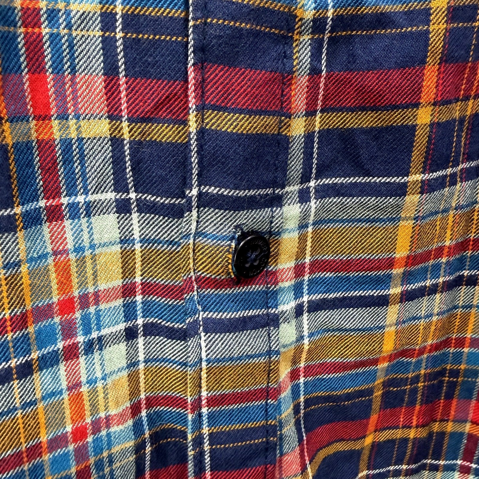 Numero Cotton Mens Plaid Button-Down Shirt Casual Vintage Multi Color Size XL - Image 4