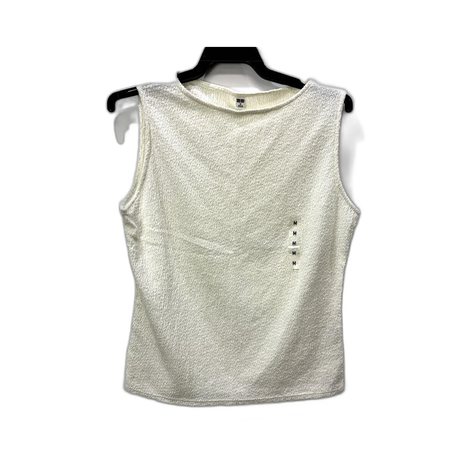 Uniqlo Womens Textured Pullover Sweatshirt in Cream, Size M NEW
