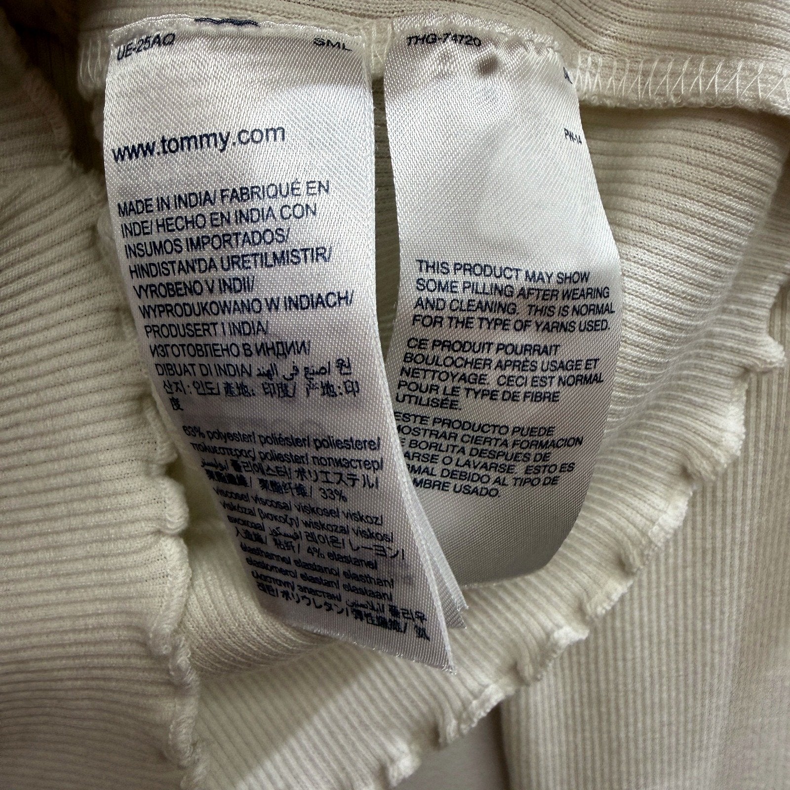 Tommy Jeans Womens Cropped Knit Longsleeve Pullover Sweatshirt Beige Size XS - Image 5