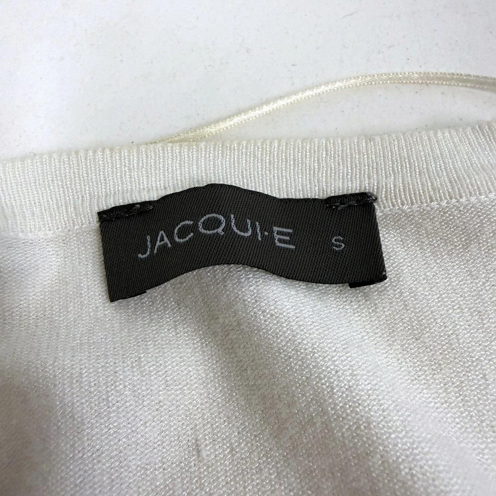 Jacqui.e Womens Knit Cropped Cardigan in White, Size S - Image 5