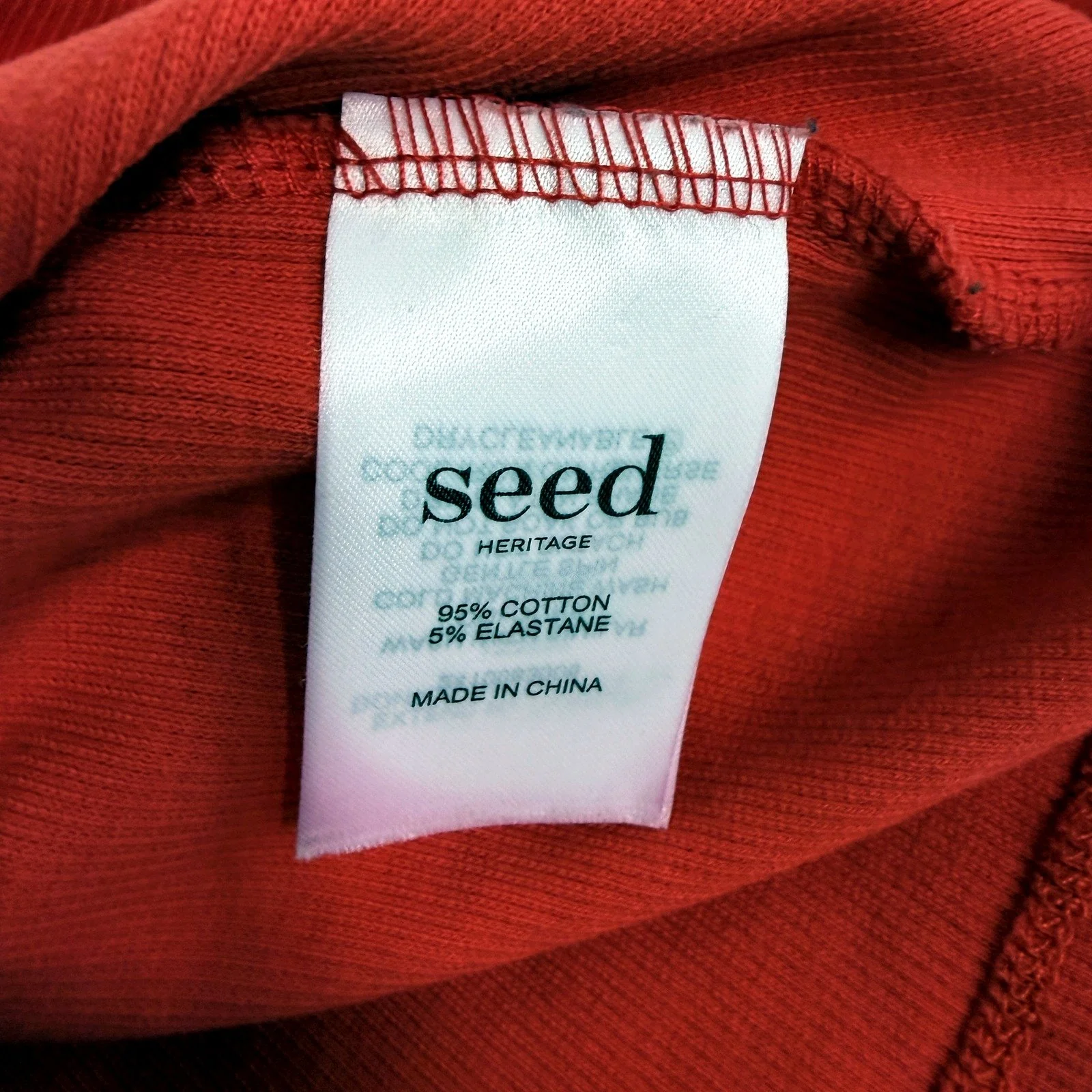 Seed Heritage Womens One-Shoulder Ribbed Top in Red, Size M - Image 3