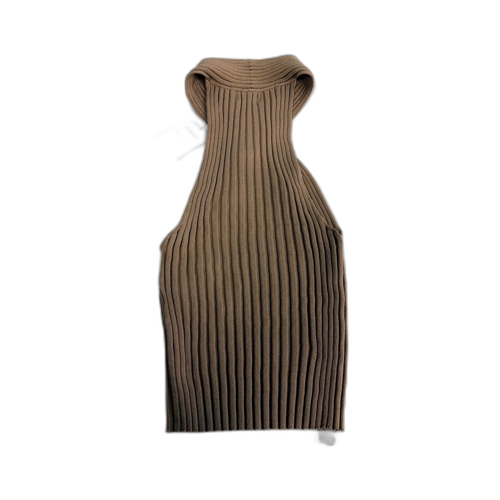 Cotton On Womens Ribbed Knit Cross Strap Singlet Dress in Fawn, Size S NEW - Image 2