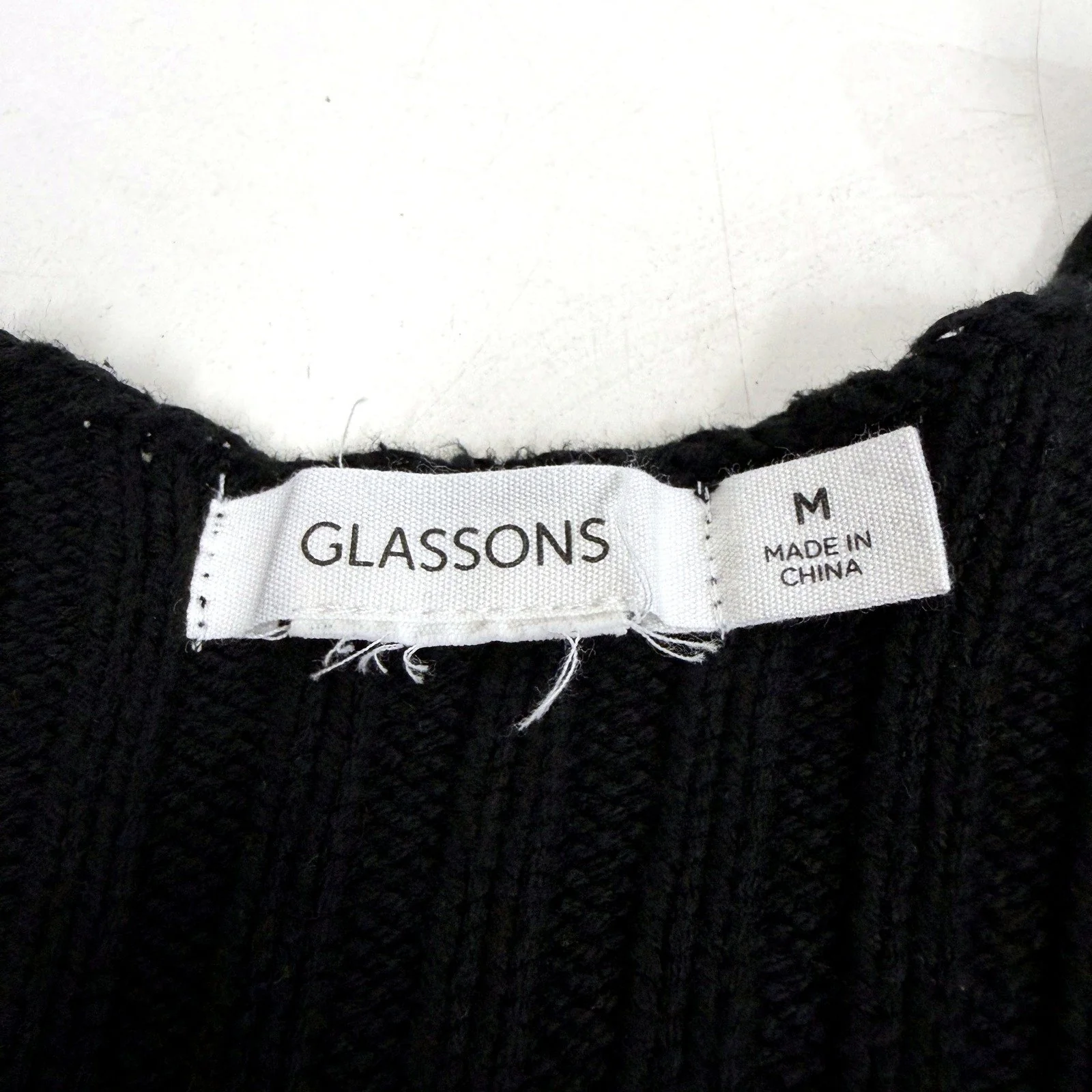 Glassons Womens Cropped Pleated Ruched Pullover Sweater in Black, Size M - Image 3
