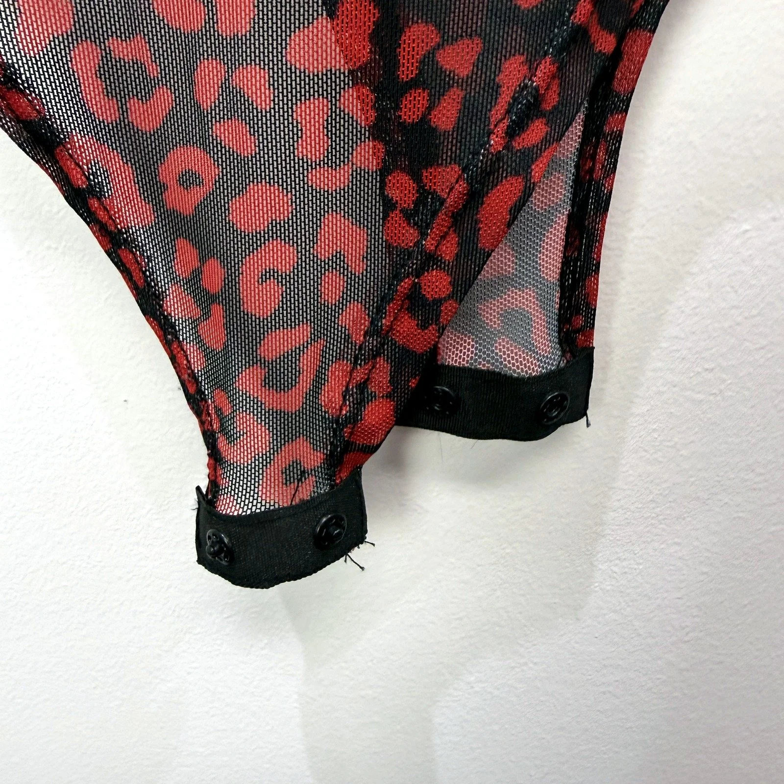 Cotton On Womens Leopard Print Bodysuit Long Sleeve Red Black Size XS/PP - Image 6