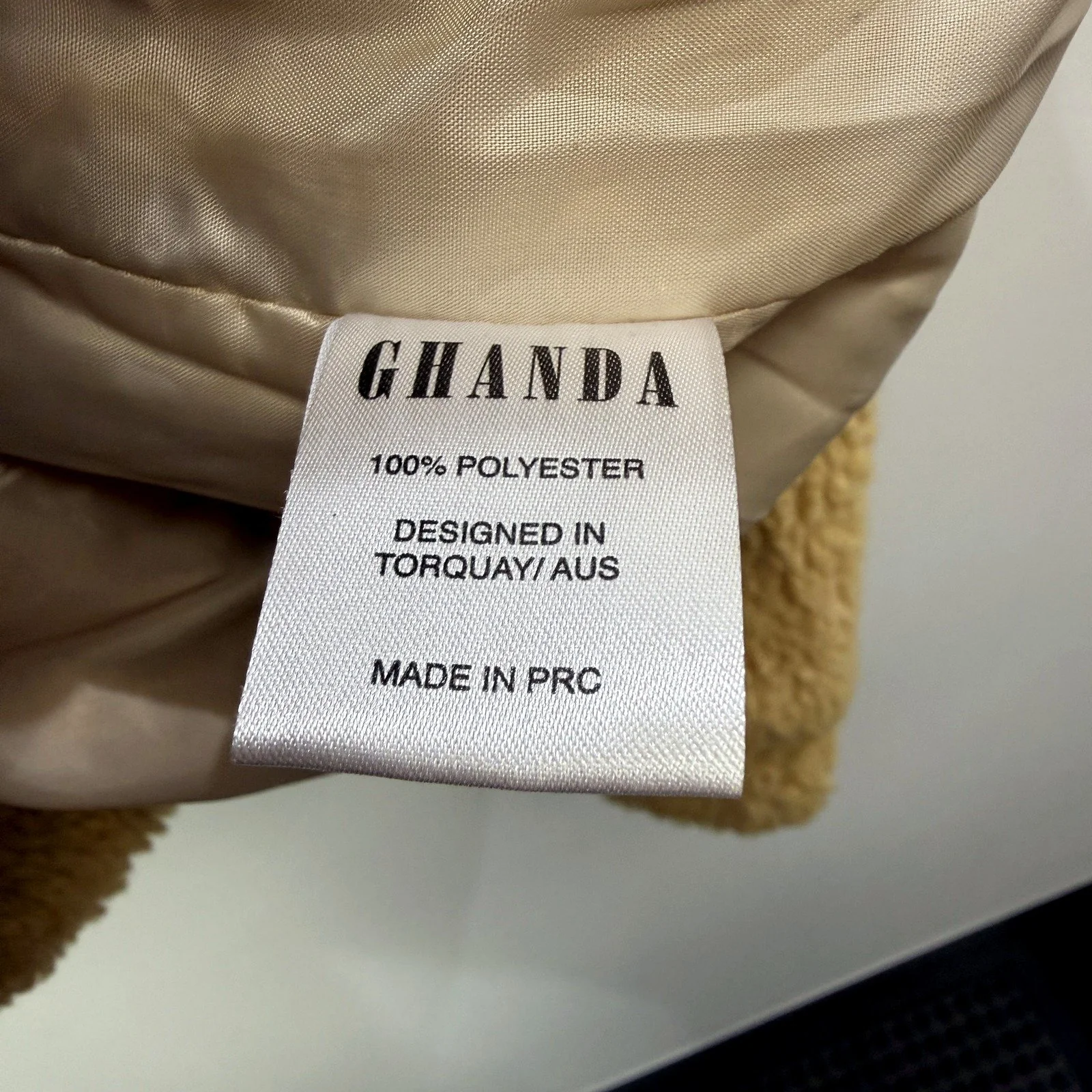Ghanda Womens Teddy Coat Pullover Sweatshirt Sherpa Fleece Tan/Brown Size XS/S - Image 6