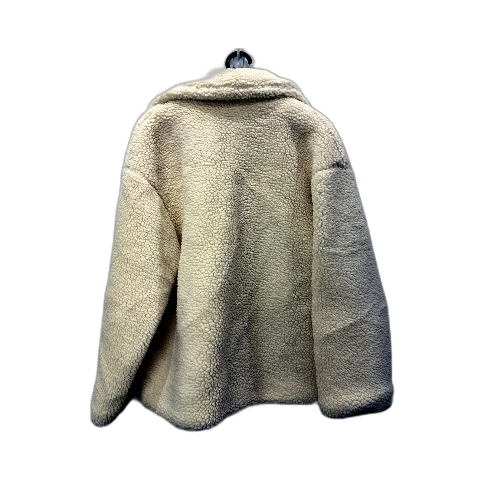 Petal + Pup Womens Teddy Coat Fuzzy Cozy Pullover Sweatshirt Jacket White/Cream - Image 2