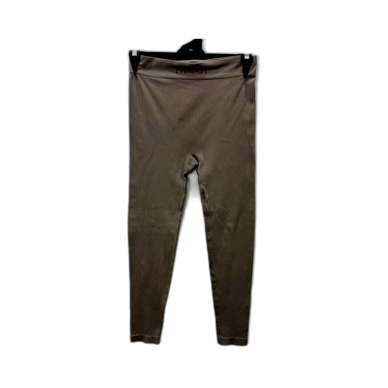 Evelast Womens Tights Ribbed High-Waisted Brown Leggings - Size 14 NEW - Image 2