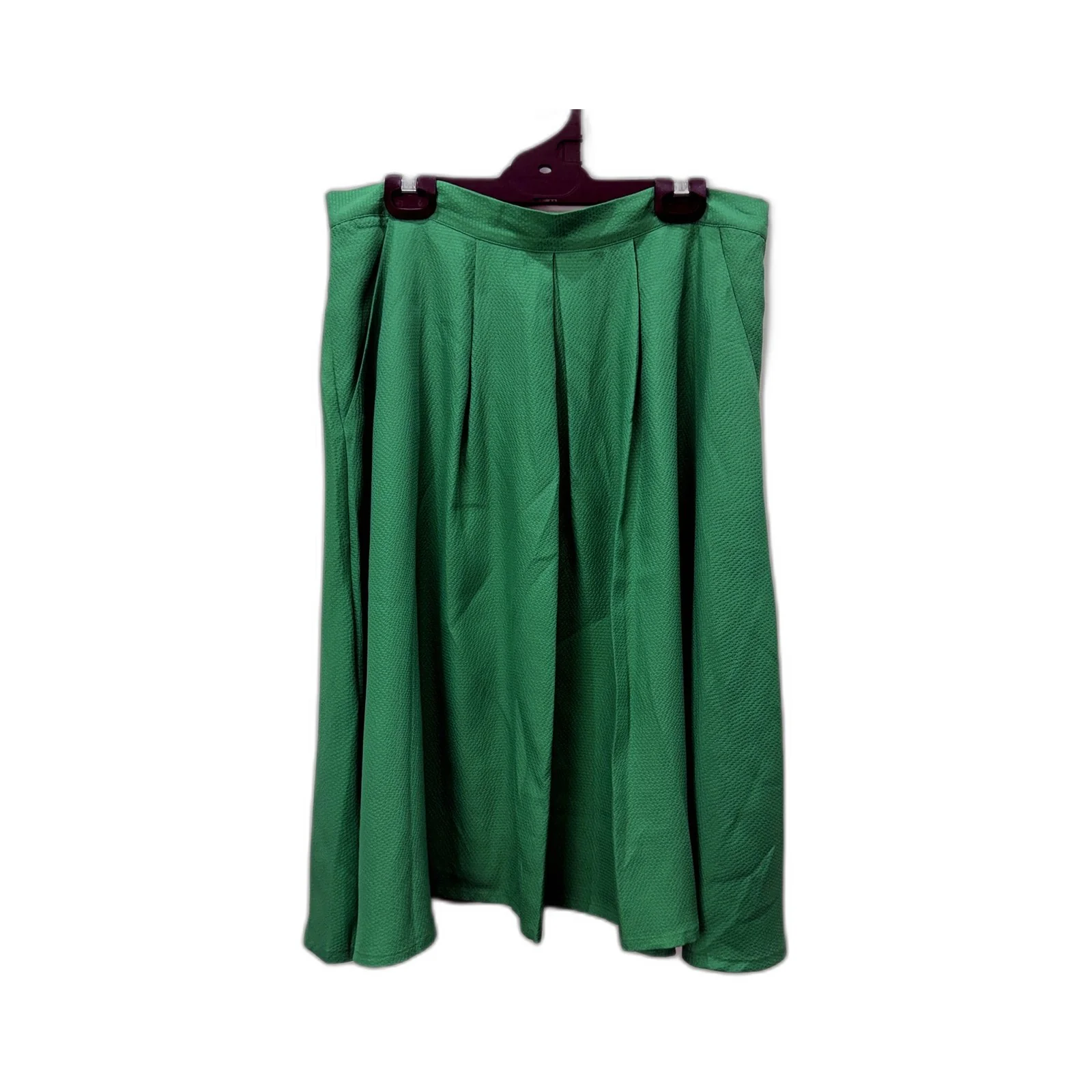 Portmans Womens Green Pleated Skirt Casual Feminine Comfortable Size 14 NEW