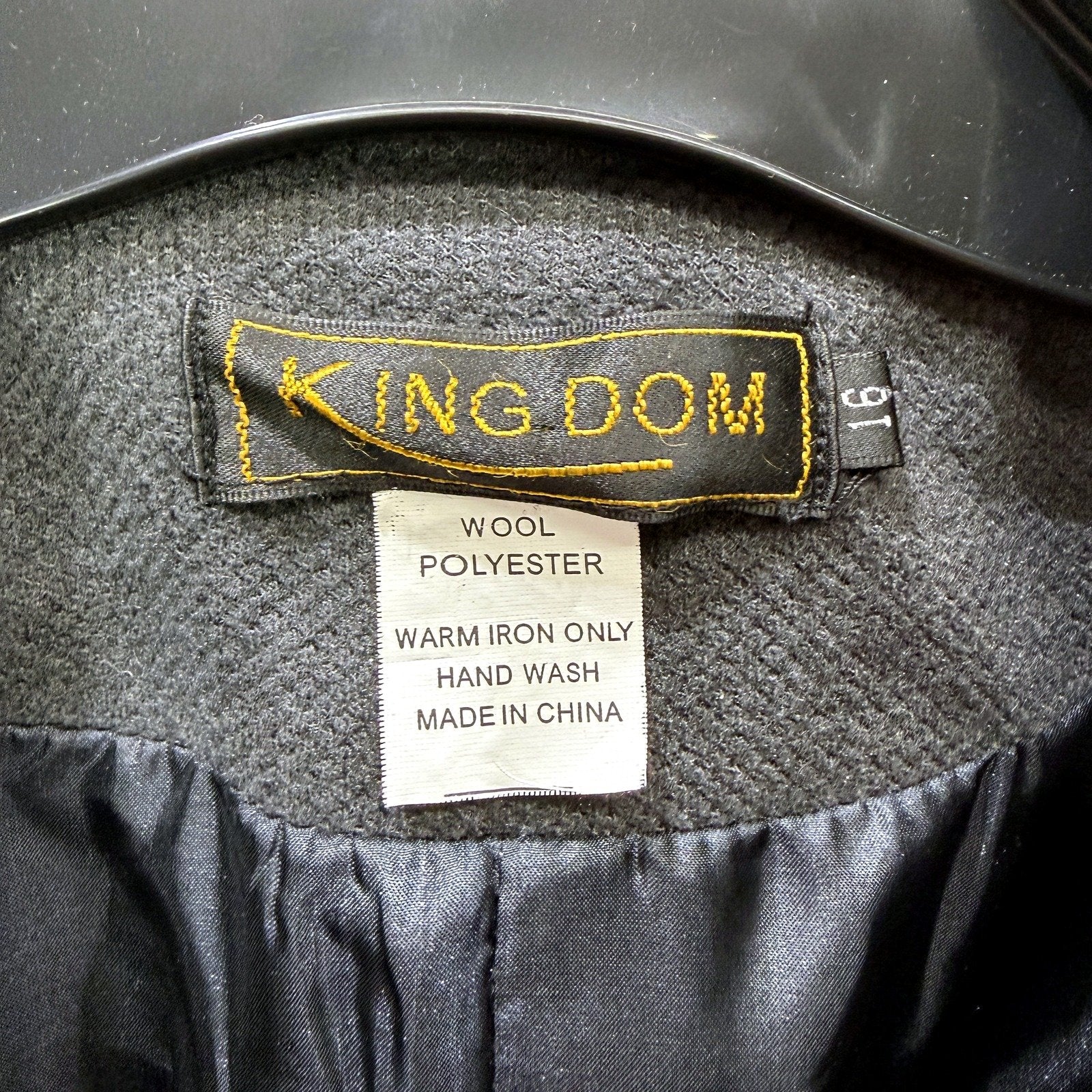 Kingdom Womens Wool Blend Outerwear Coat in Black/Grey, Size 16 - Image 3