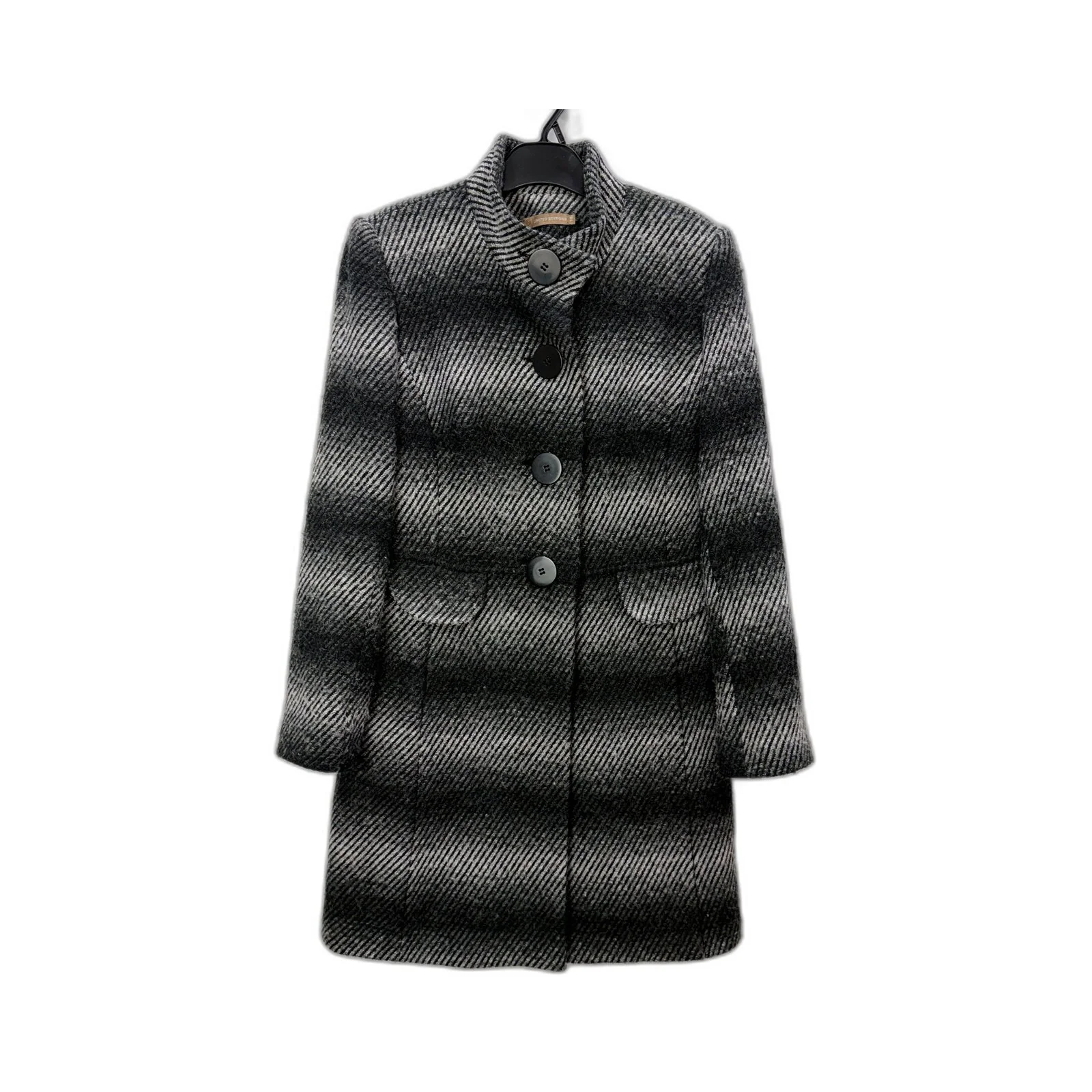 United Womens Wool Blend Striped Coat - Warm Winter Outerwear for Ladies