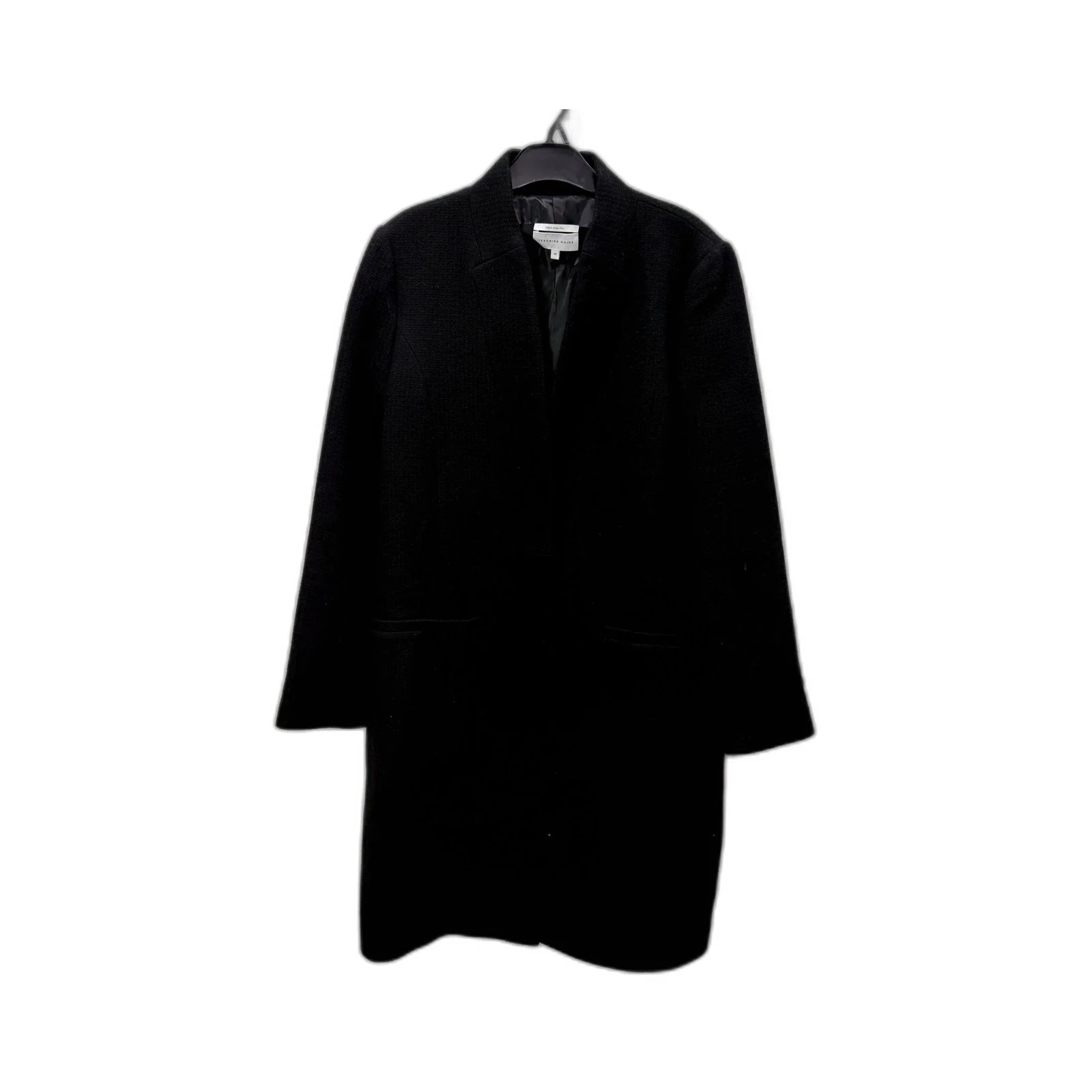 Veronika Maine Womens Wool Coat Black Warm Lightweight Outerwear Size 14