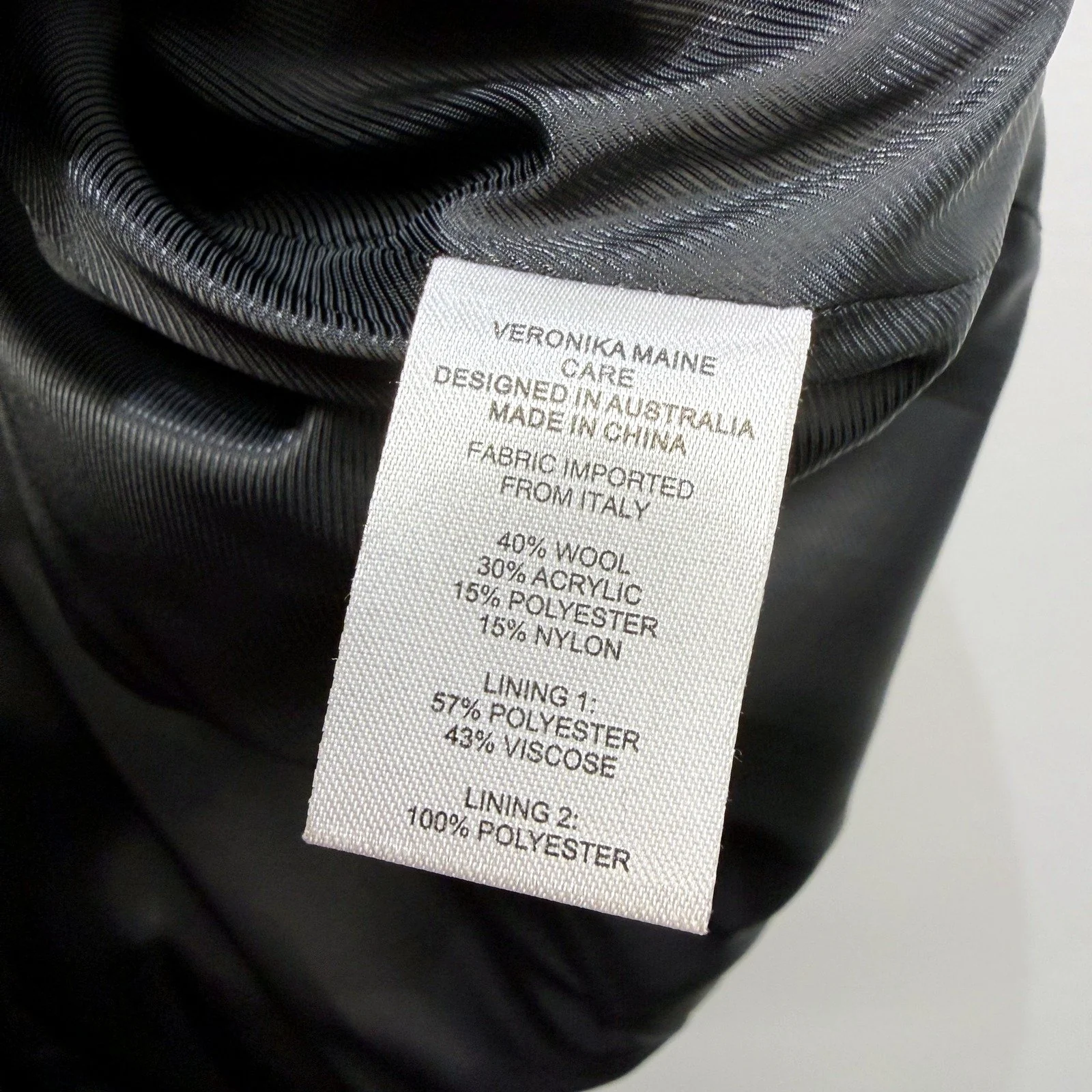Veronika Maine Womens Wool Coat Black Warm Lightweight Outerwear Size 14 - Image 5