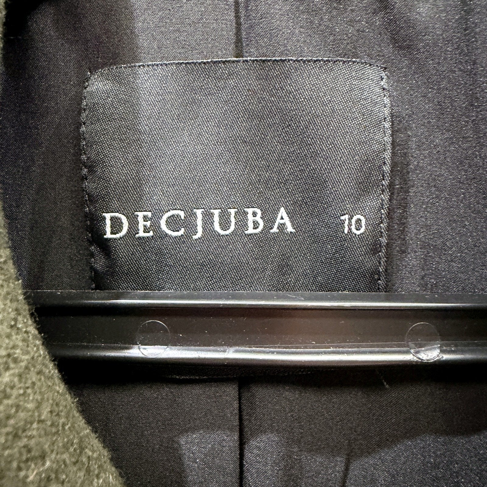 Dechuba Womens Olive Green Wool Blend Peacoat Coat, Size 10 - Image 5