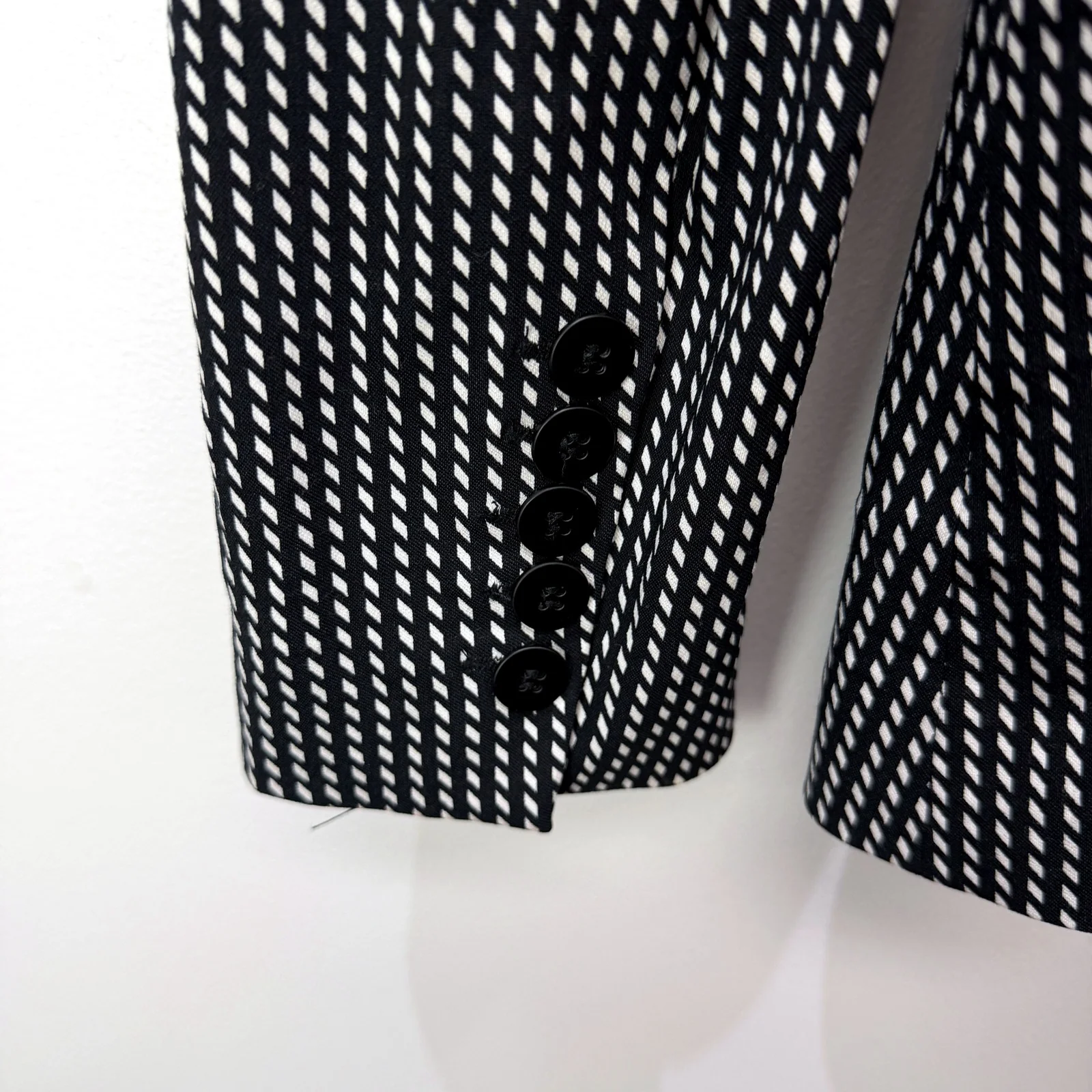 Portmans Womens Houndstooth Blazer in Black and White, Size 6 - Image 3
