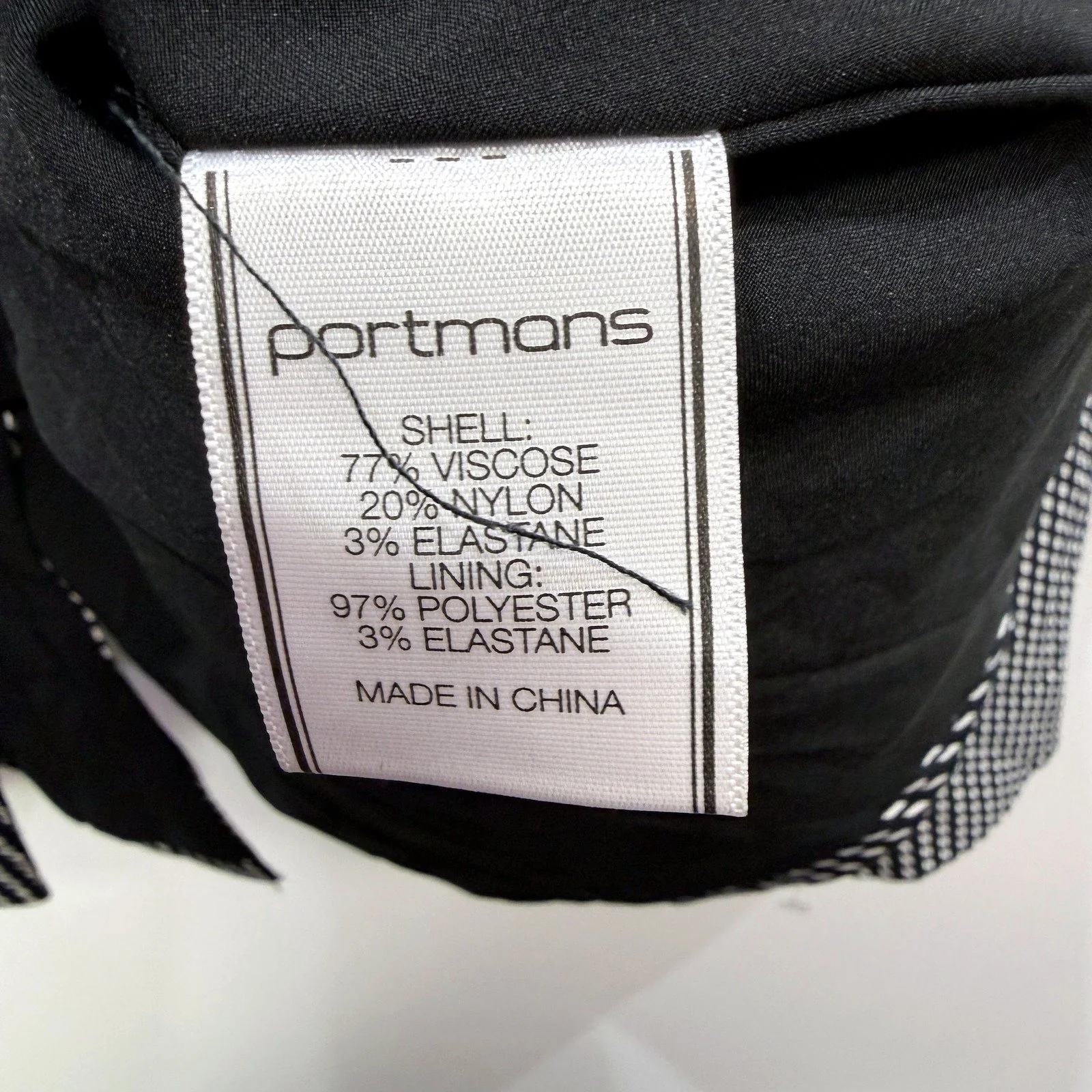Portmans Womens Houndstooth Blazer in Black and White, Size 6 - Image 4