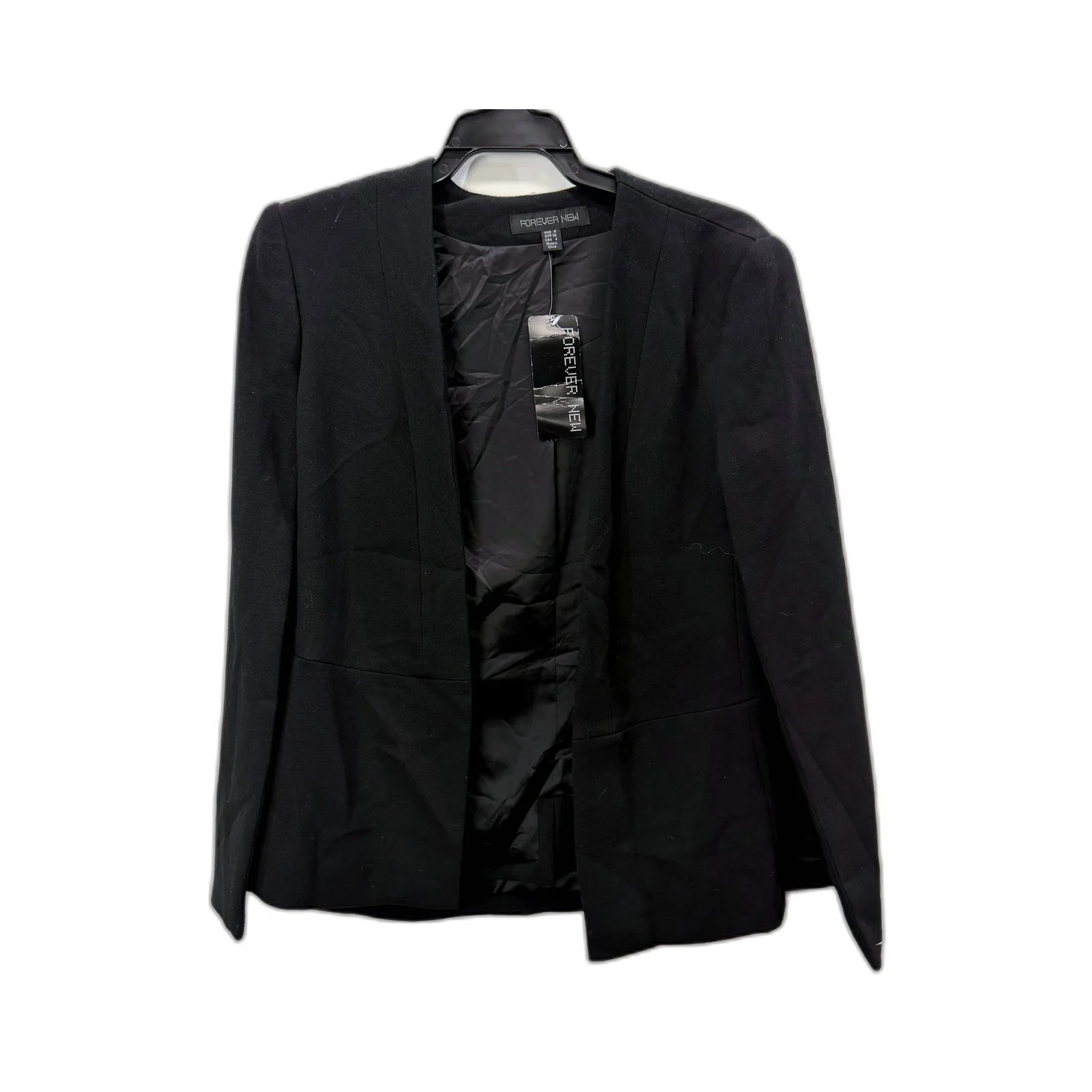 Forever New Womens Sleeveless Poncho Jacket in Black, Size 8 NEW