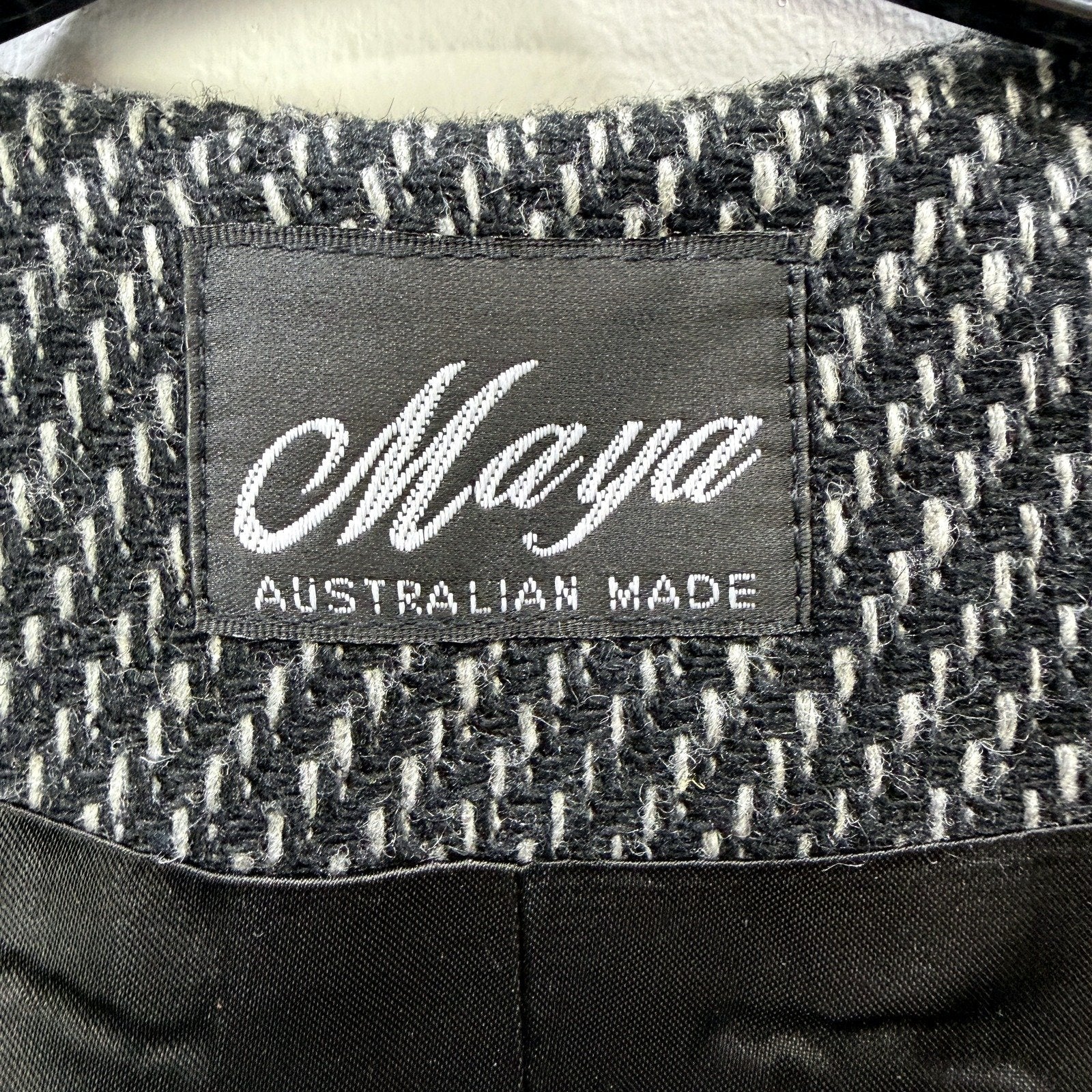 Maya Womens Textured Wool Blend Blazer in Black and White by , Size Small - Image 4
