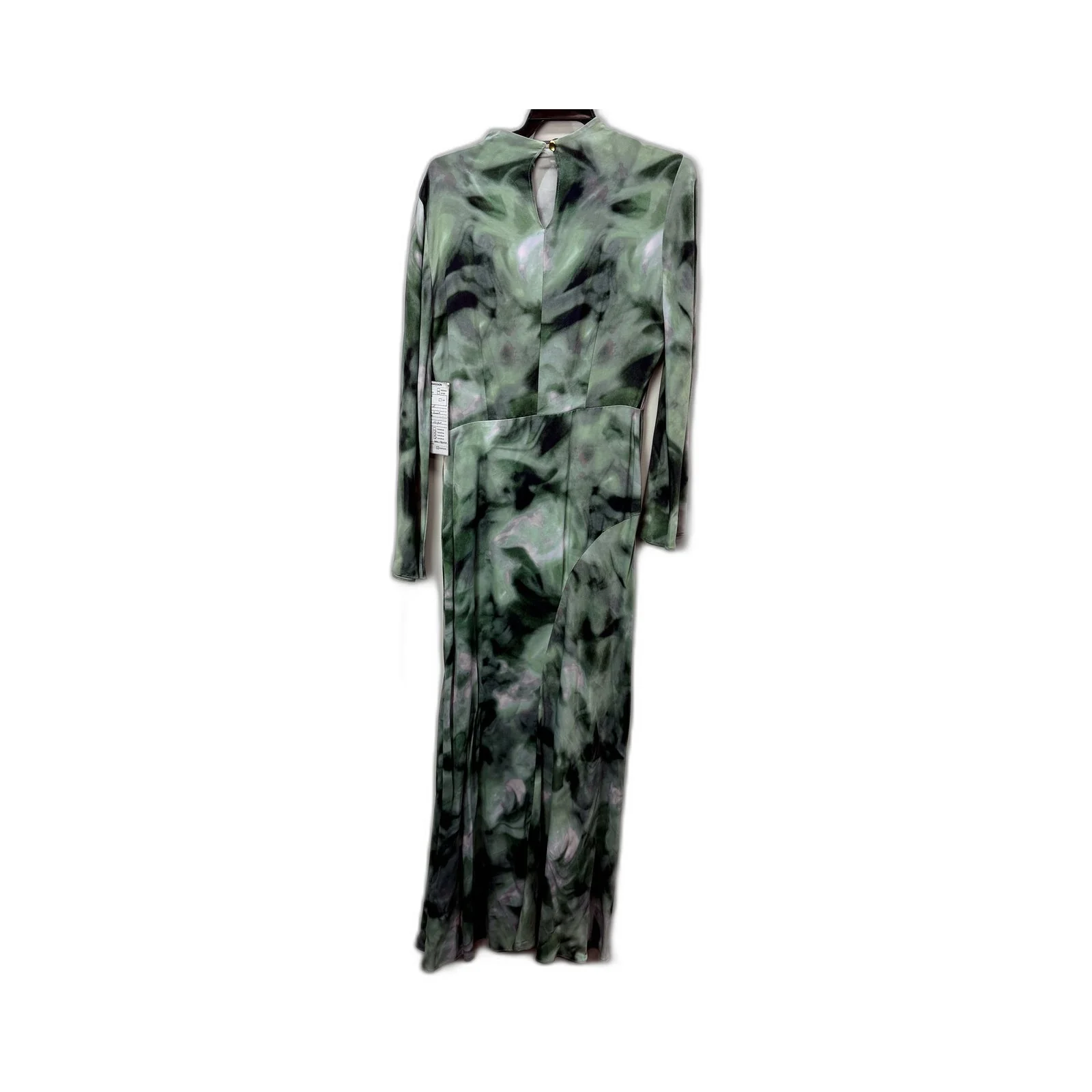 Basque Womens Turquoise Blend Print Long Sleeve Viscose Dress Size 10 NEW - Image 2
