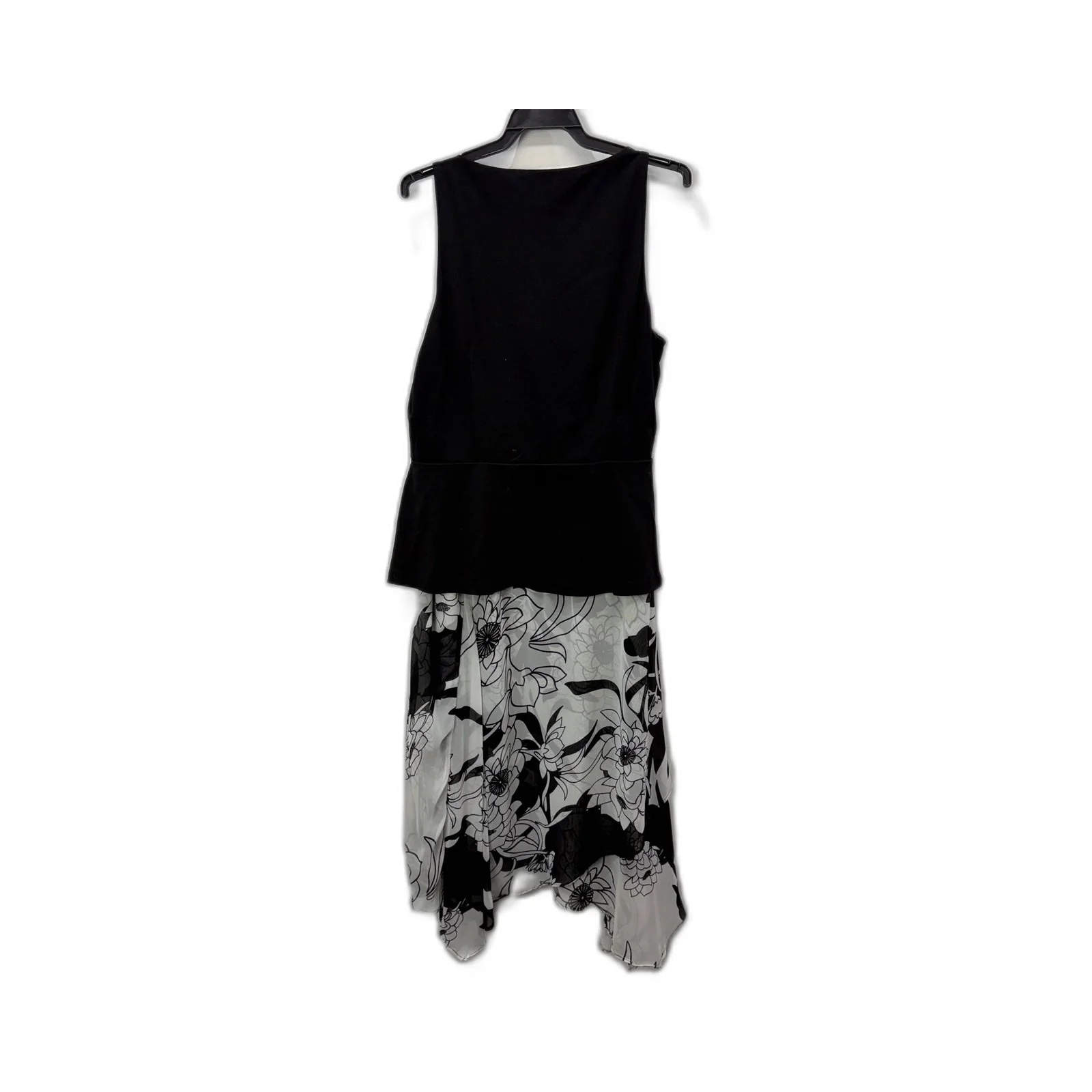 City Chic Womens Sleeveless Floral Print Dress Black and White Size XS - Image 2