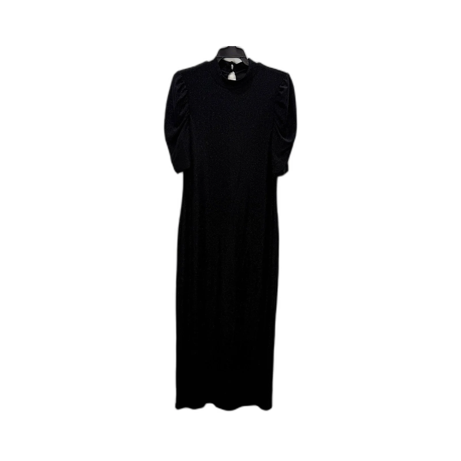 Tokito Womens Puff Sleeve High Neck Elastane Dress in Black, Size 10 NEW - Image 2