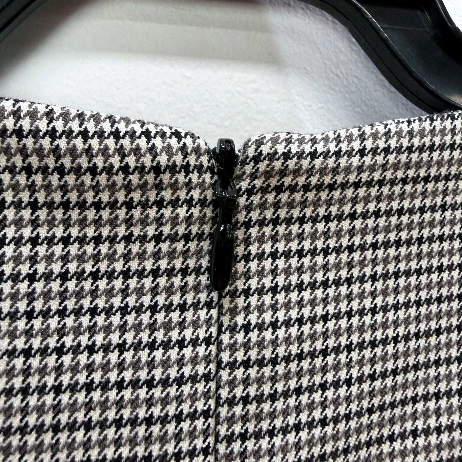 H&M Womens Houndstooth Dress Black and White Short Sleeve Size EUR 36 / US XS - Image 3
