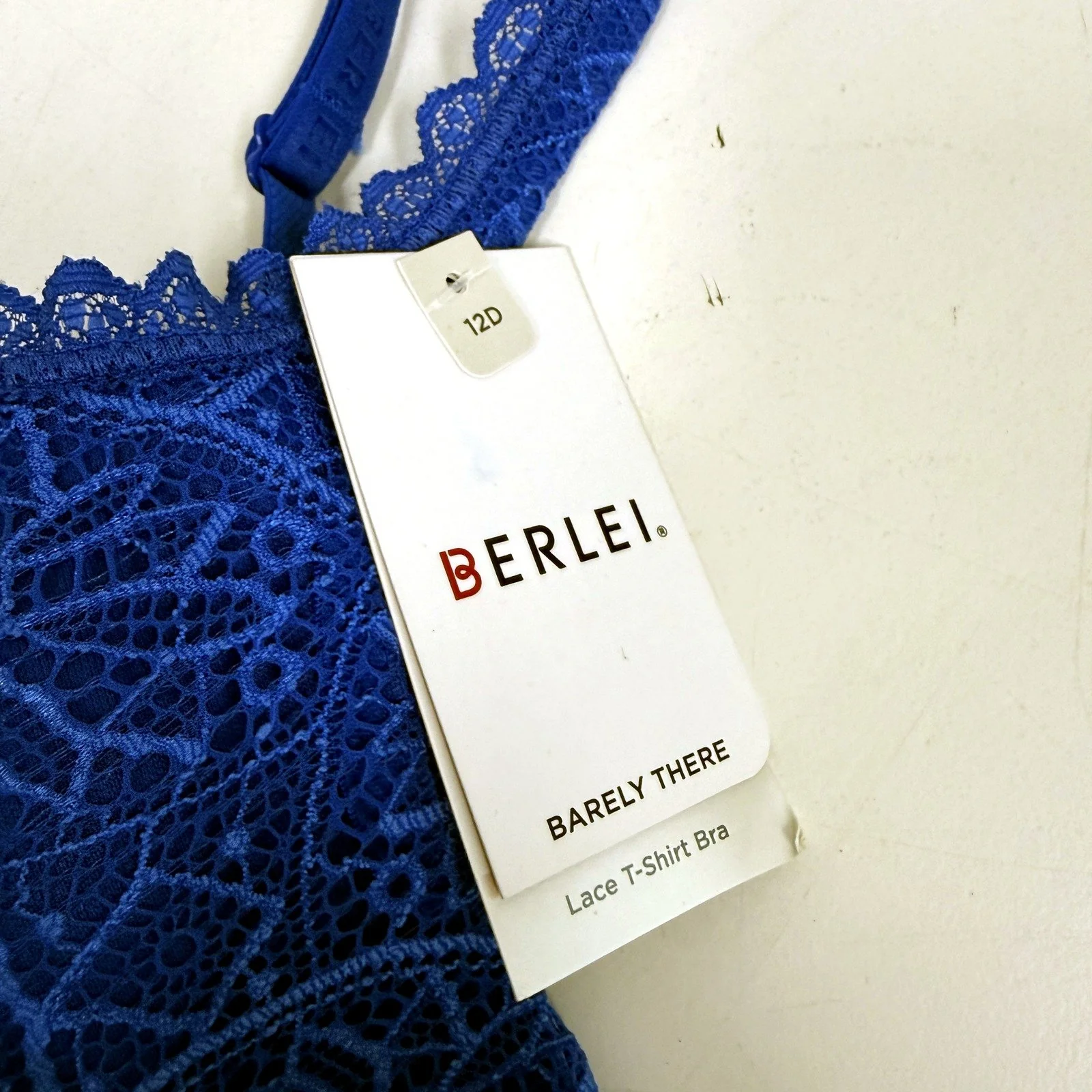 Berlei Womens Barely There Lace T-Shirt Bra Underwire Lingerie Blue Size 12D NEW - Image 3