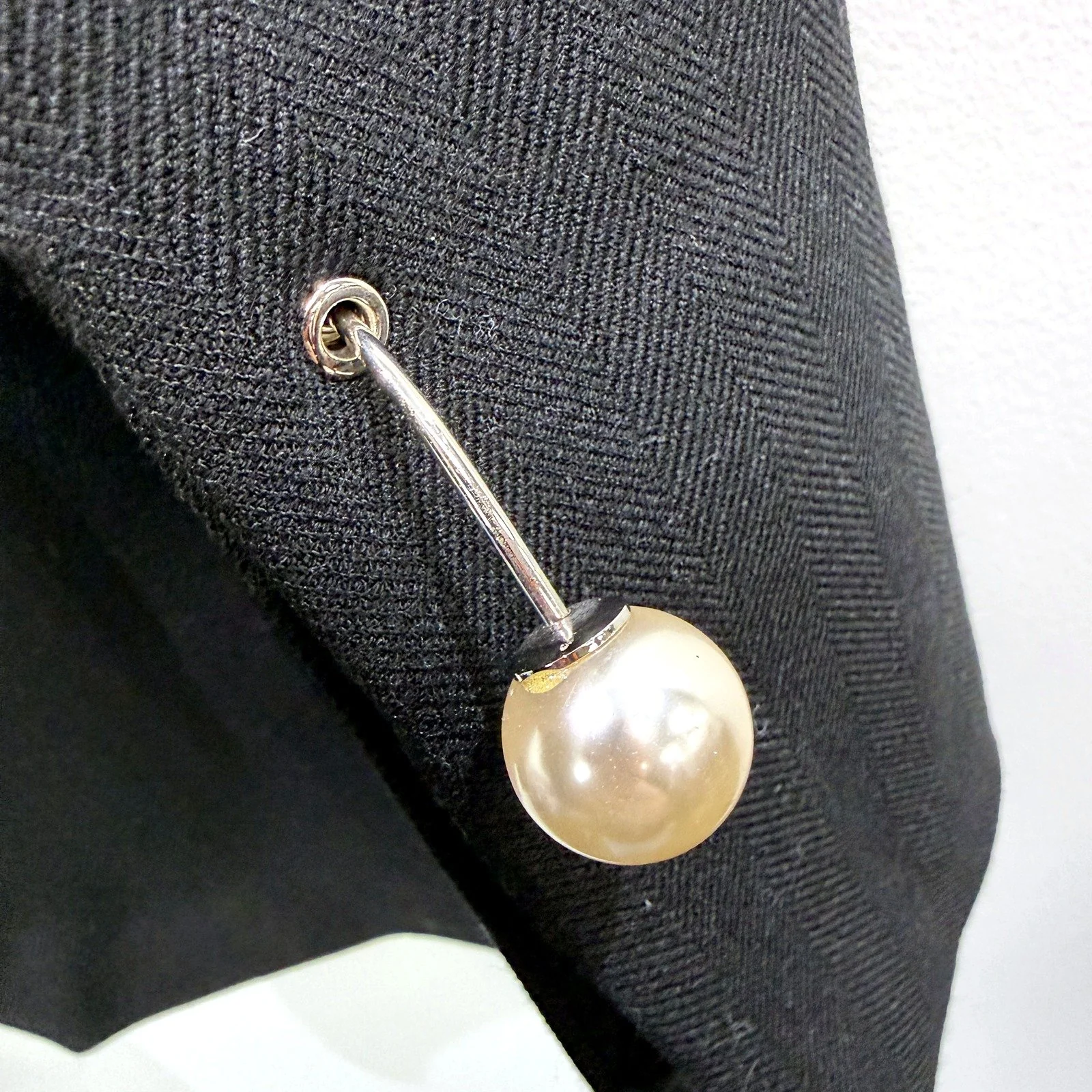 M.J. Womens Black Blazer with Pearl Button Closure, Size S - Image 5