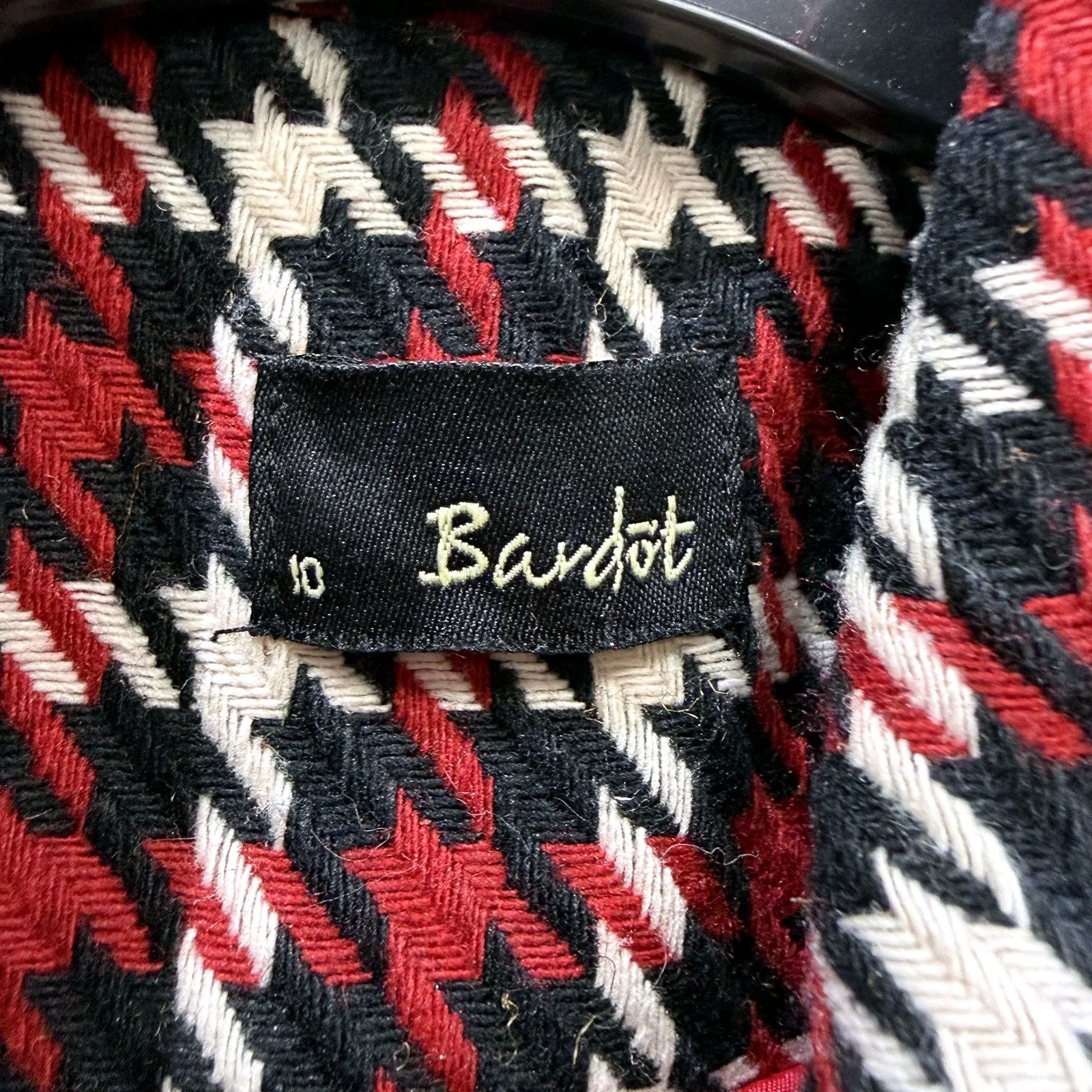 Bardot Womens Plaid Button Front Belted Waist Dress Short Sleeve Size 10 - Image 3