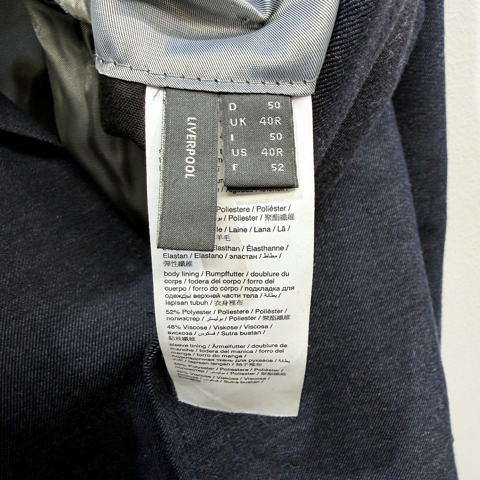 Esprit Mens Navy Blue Classic Formal Suit Blazer Jacket, Size 40R - Image 4