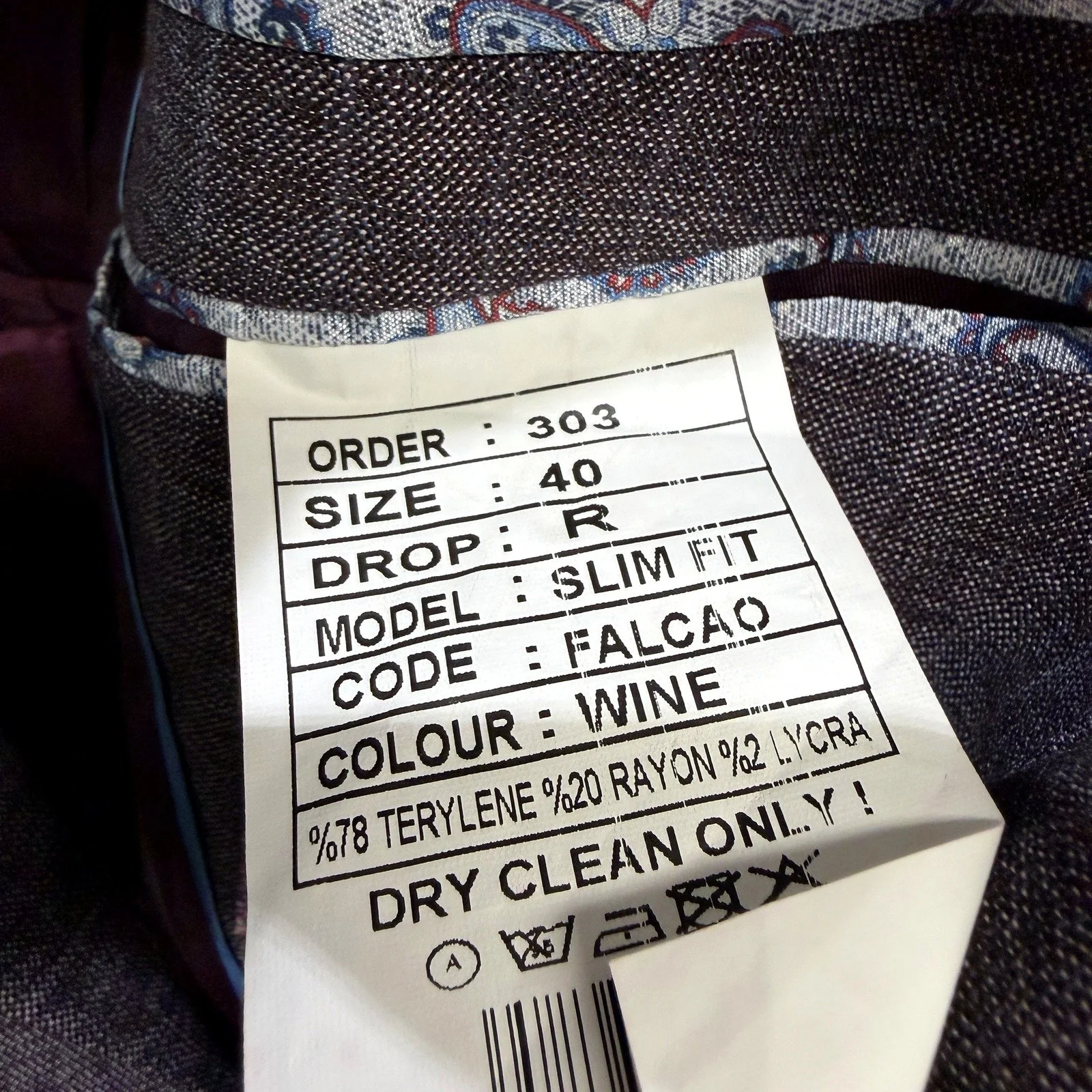 Travis Mens Slim Fit Suit Jacket in Wine, Size 40R - Image 4
