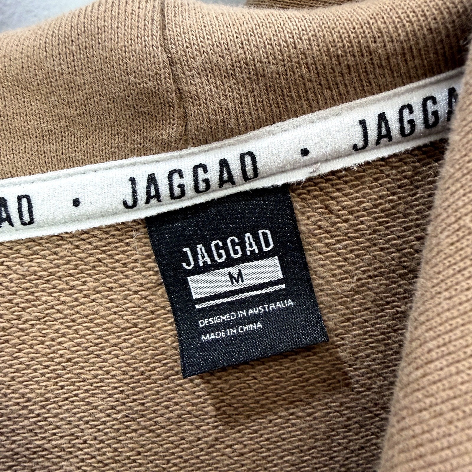 Jaggad Womens Tan Cotton Pullover Hoodie Hooded Sweatshirt Size M - Image 5