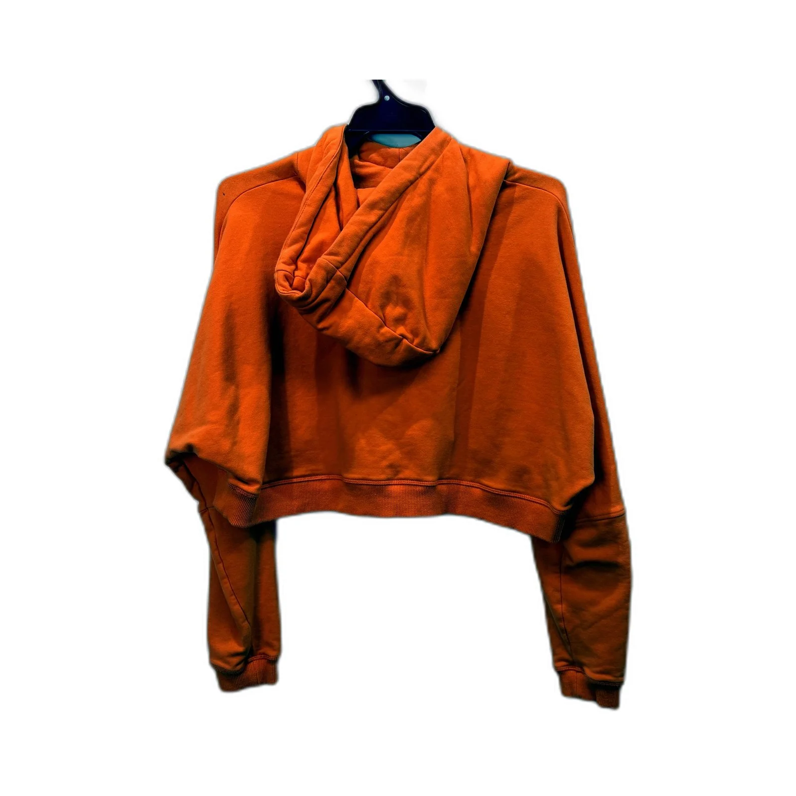 Echt Womens Pullover Cropped Sweatshirt Orange Hooded Cotton Blend Size M - Image 2