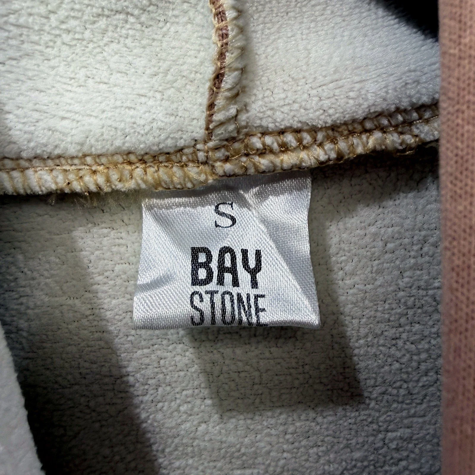 Bay Stone Mens Tan Cotton Pullover Hoodie Sweatshirt in Size Small - Image 3