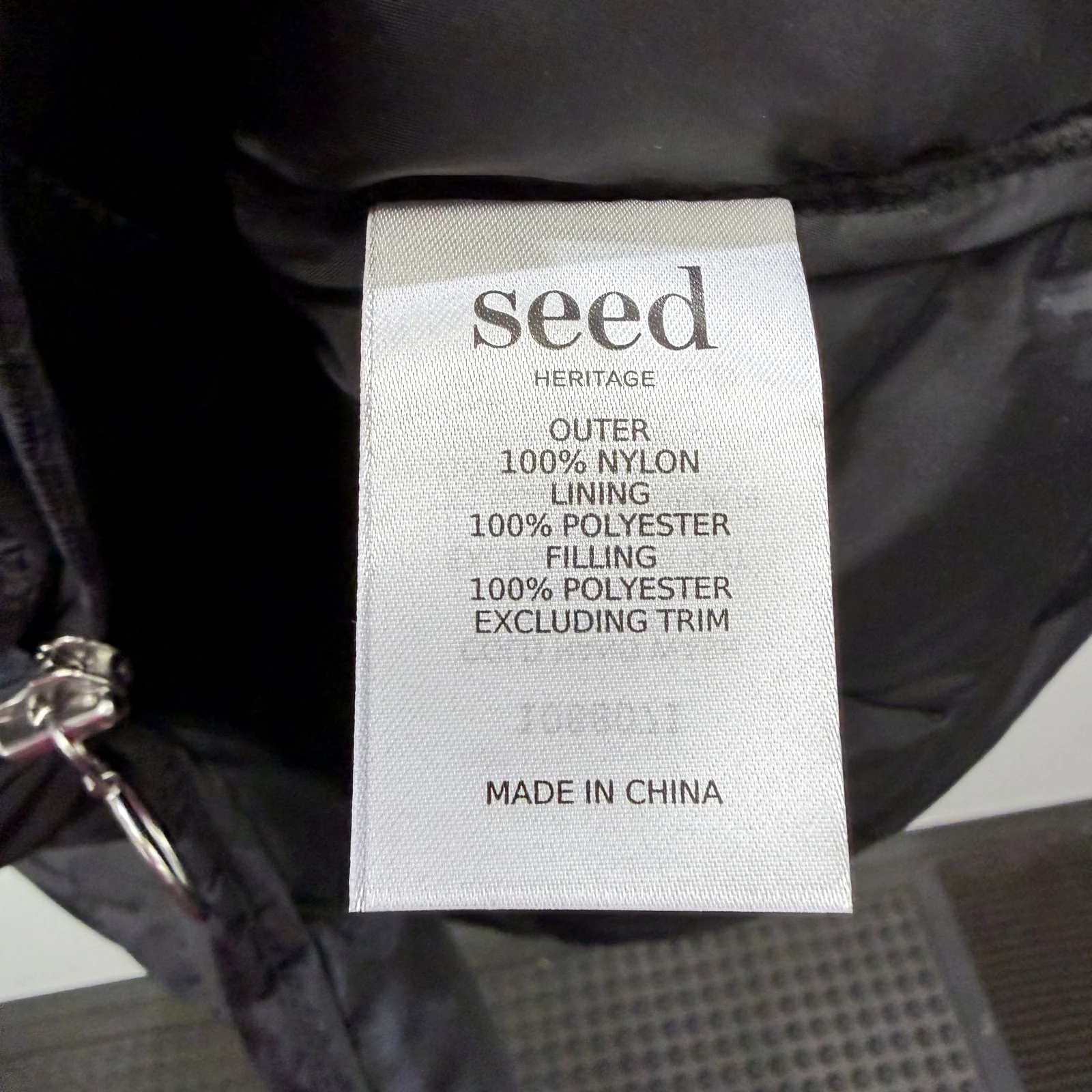Seed Heritage Womens Black Quilted Puffer Coat with Hooded Zipper in XL - Image 8