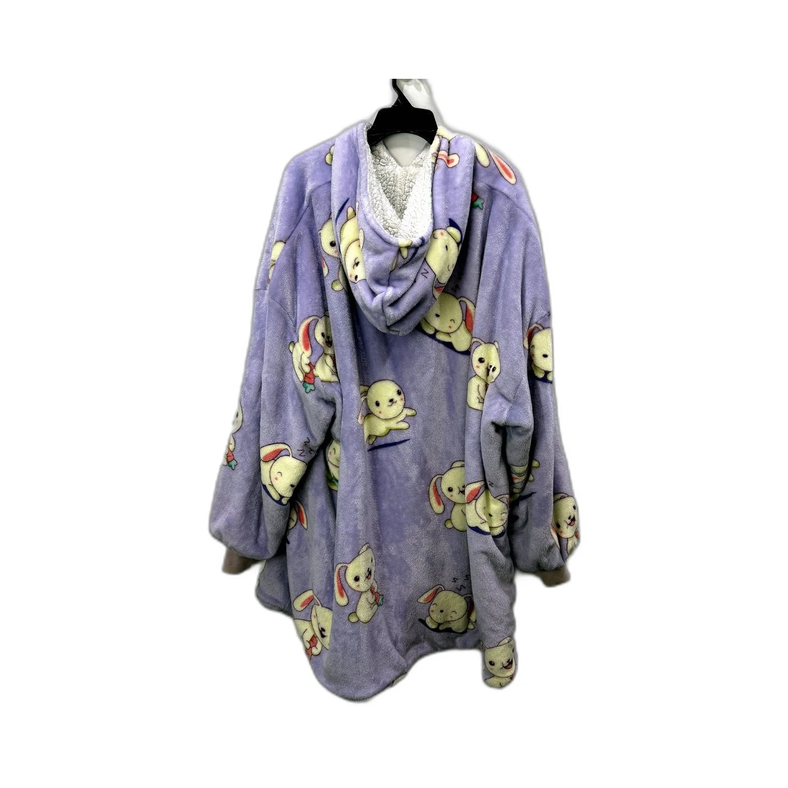 Oodie Unisex Hooded Fleece Robe Bunny Print Oversized One Size Fits All/XL - Image 2