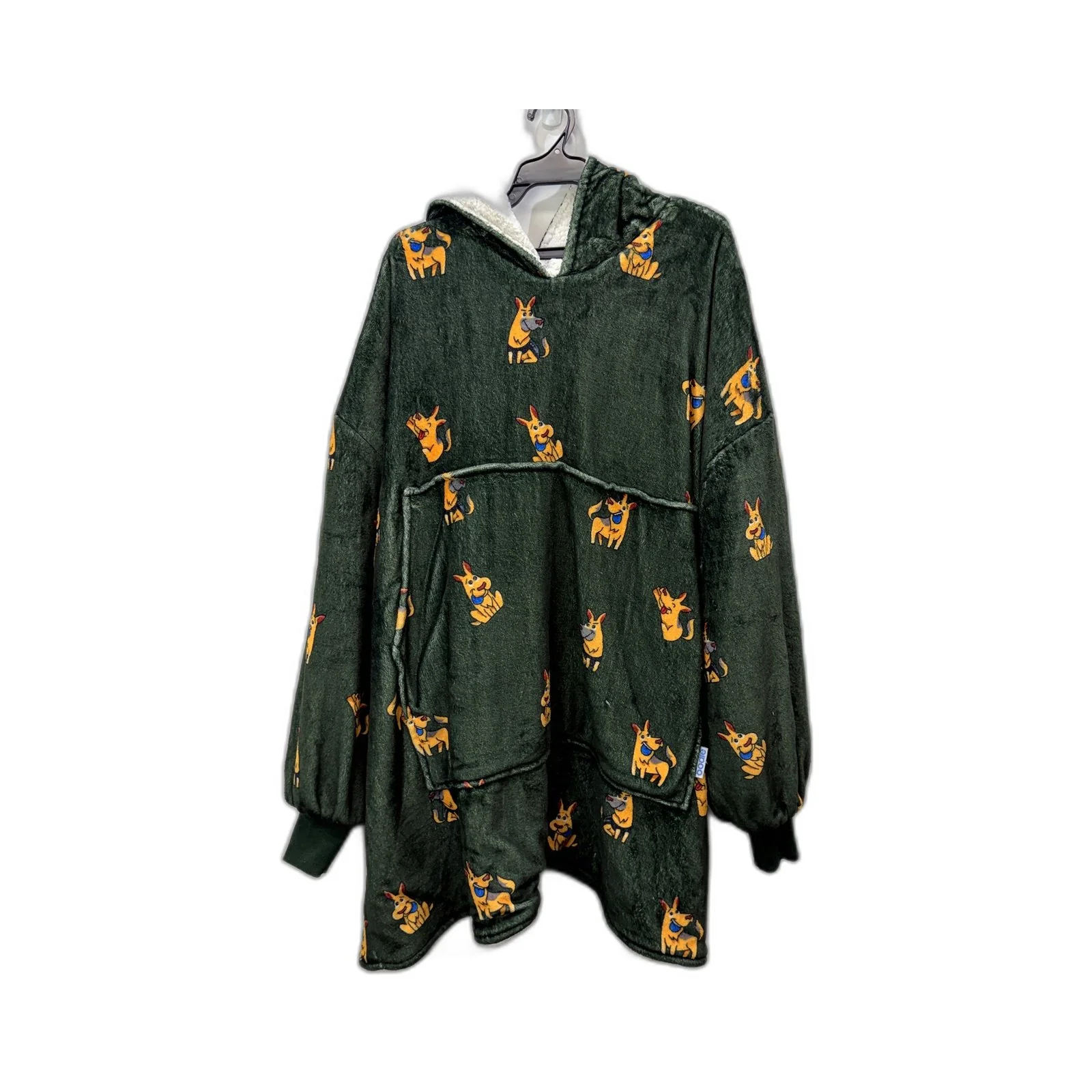 The oodie Unisex Cozy Soft Pullover Hoodie with Comfortable Dog Print Green