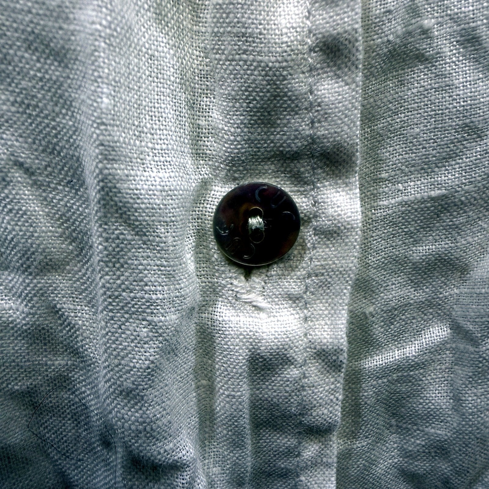 Cue Womens Linen Button-Down Shirt - Long Sleeve, Off White, Size 10 - Image 7