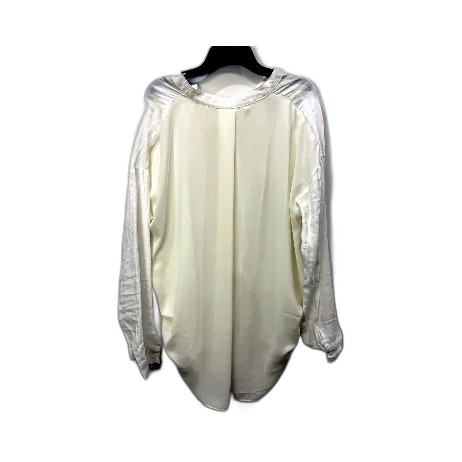 Pigeon Hole Womens Puff Sleeve Loose Flowy Pullover Blouse Ivory Size M - Image 2