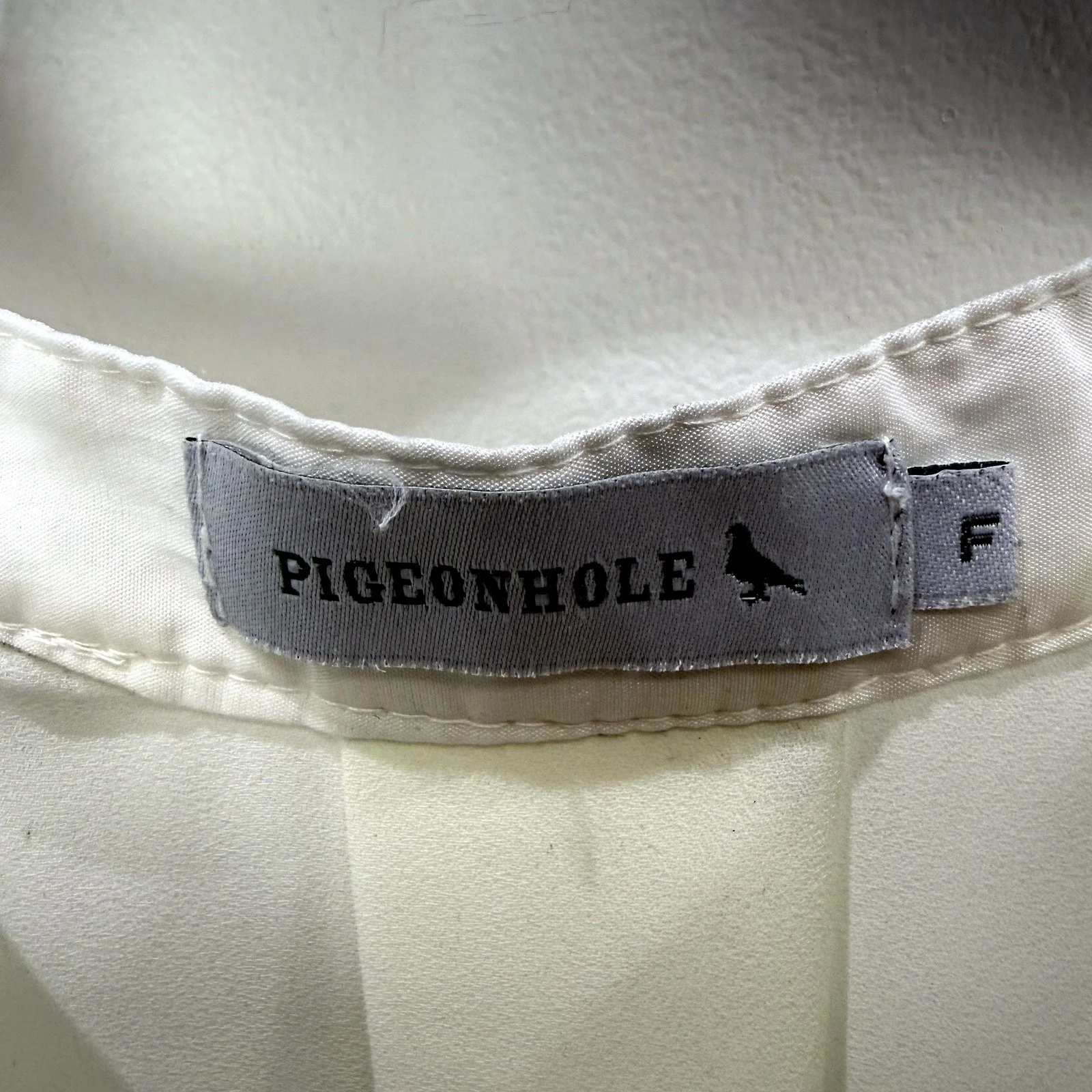 Pigeon Hole Womens Puff Sleeve Loose Flowy Pullover Blouse Ivory Size M - Image 3