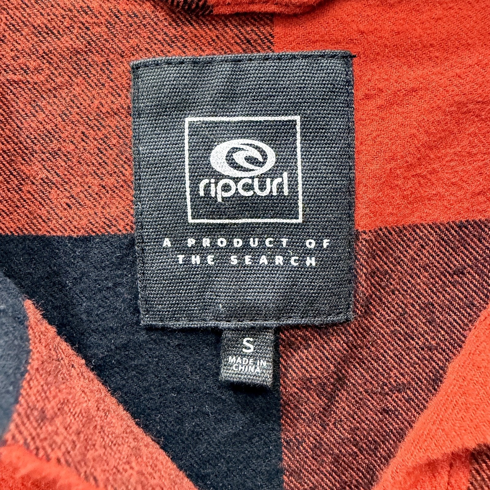 Rip Curl Womens Plaid Flannel Shirt Orange and Brown Casual Outdoor Size S - Image 5