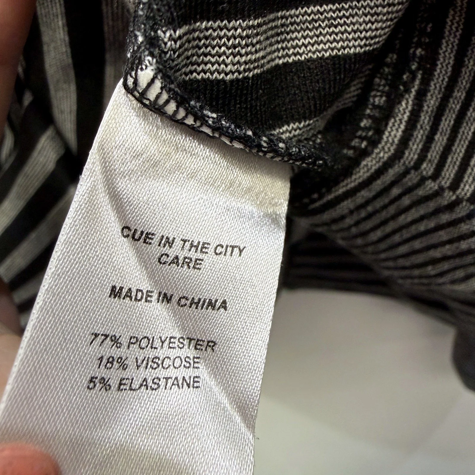 Cue in the City Womens Striped Jacket Padded Shoulder Black Gray Size 14 - Image 5