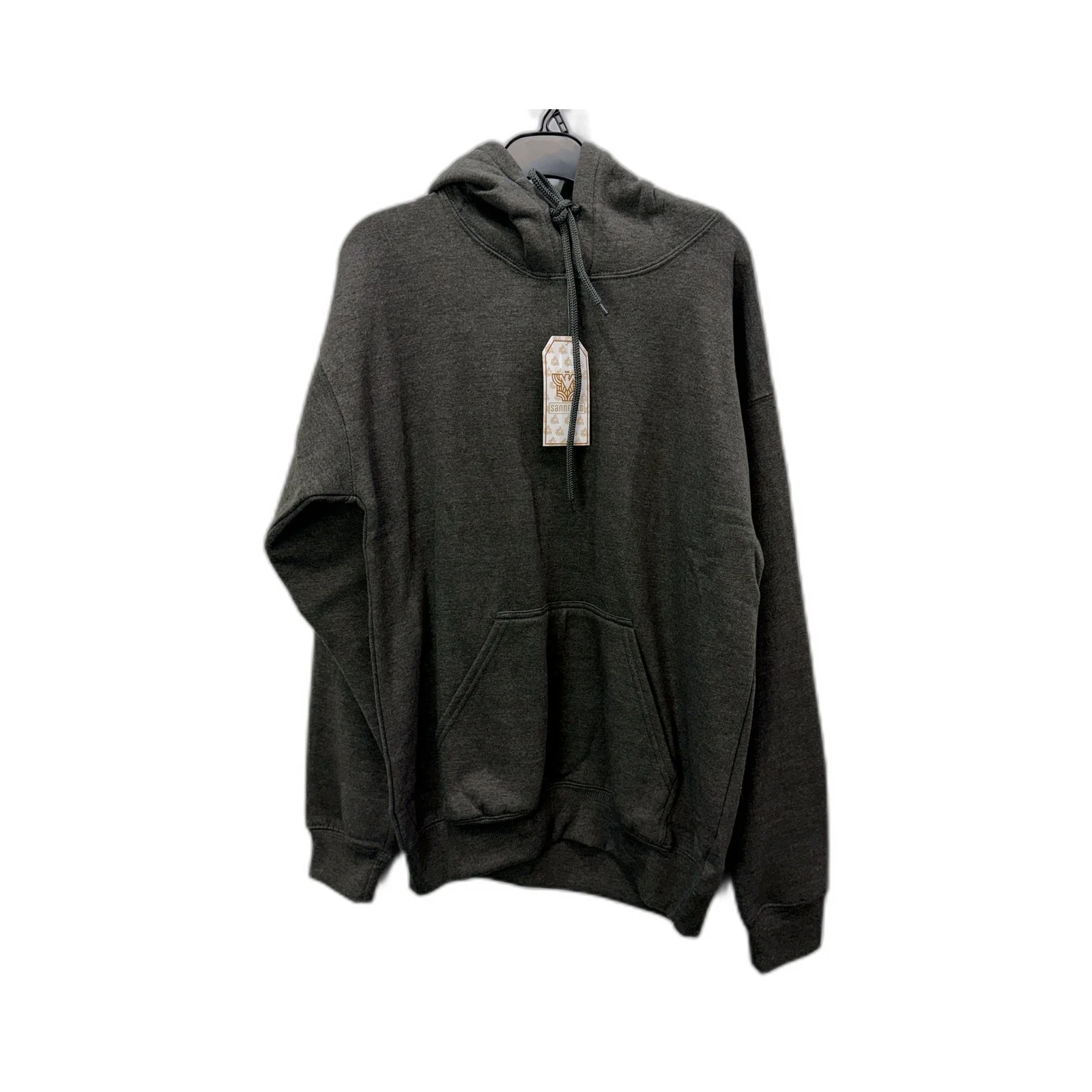 Sannfield Mens Pullover Hoodie in Brown - Casual Cotton Sweatshirt Size M NEW