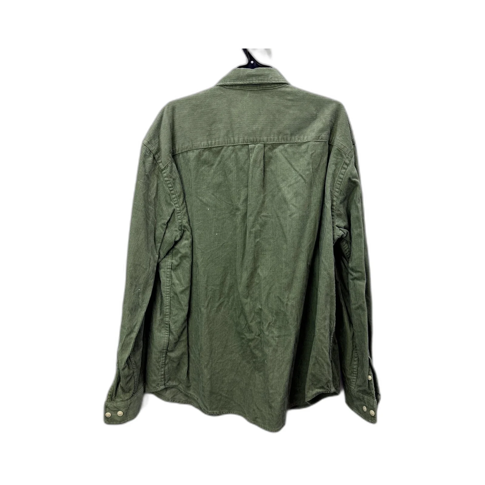 H&M Mens Relaxed Fit Sage Green Corduroy Shirt in Large Size - Image 2