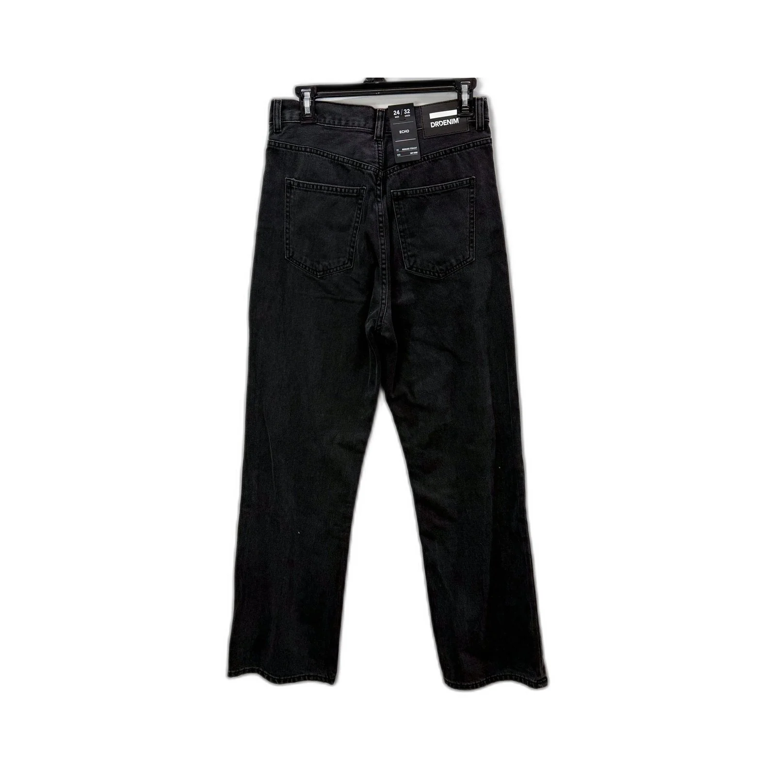 DR. DENIM Womens Echo Straight Leg Jeans in Concrete Black, Size 24/32 NEW - Image 2