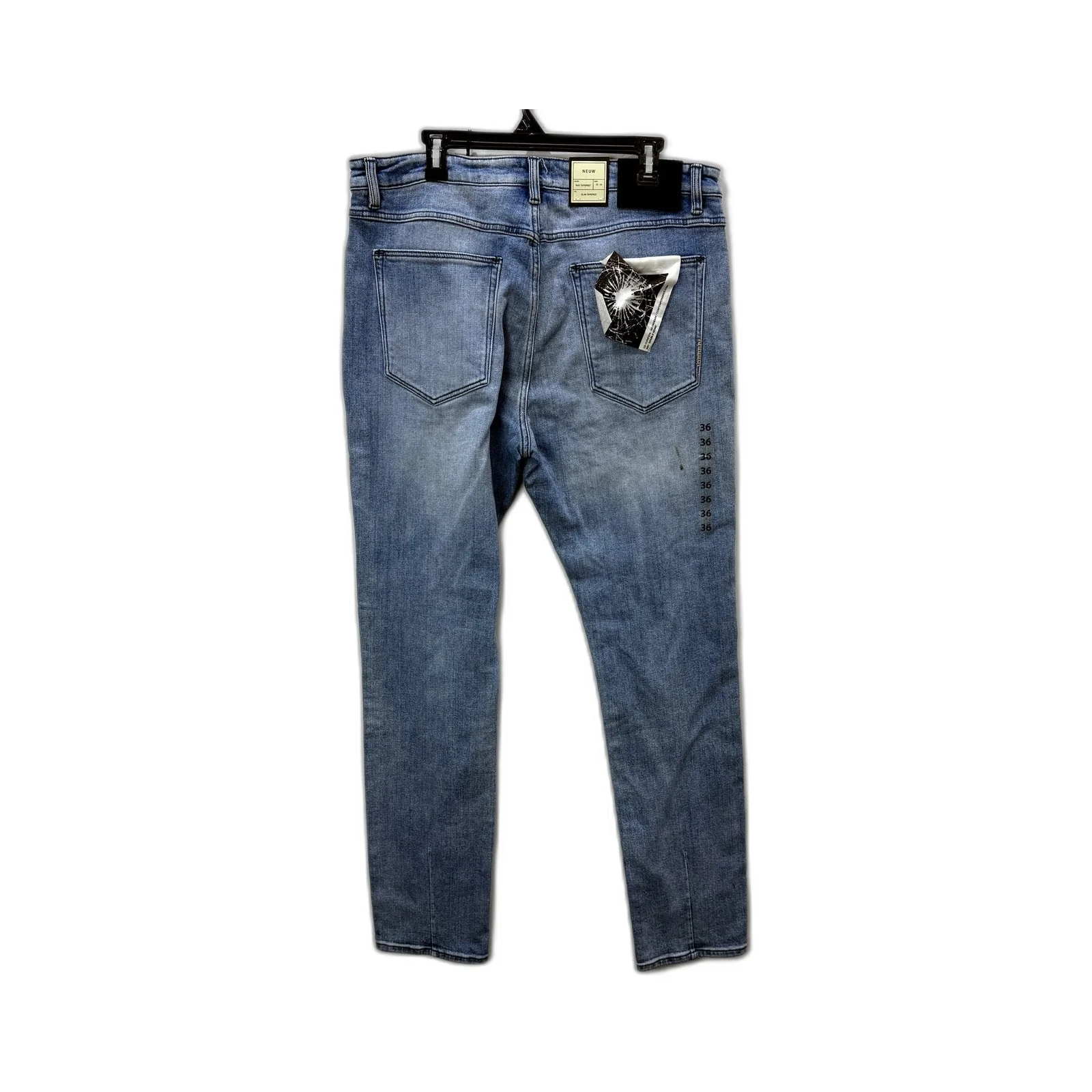 Neuw Mens Ray Tapered Supersonic Slim Fit Light Blue Jeans Size 36:34 NEW - Image 3