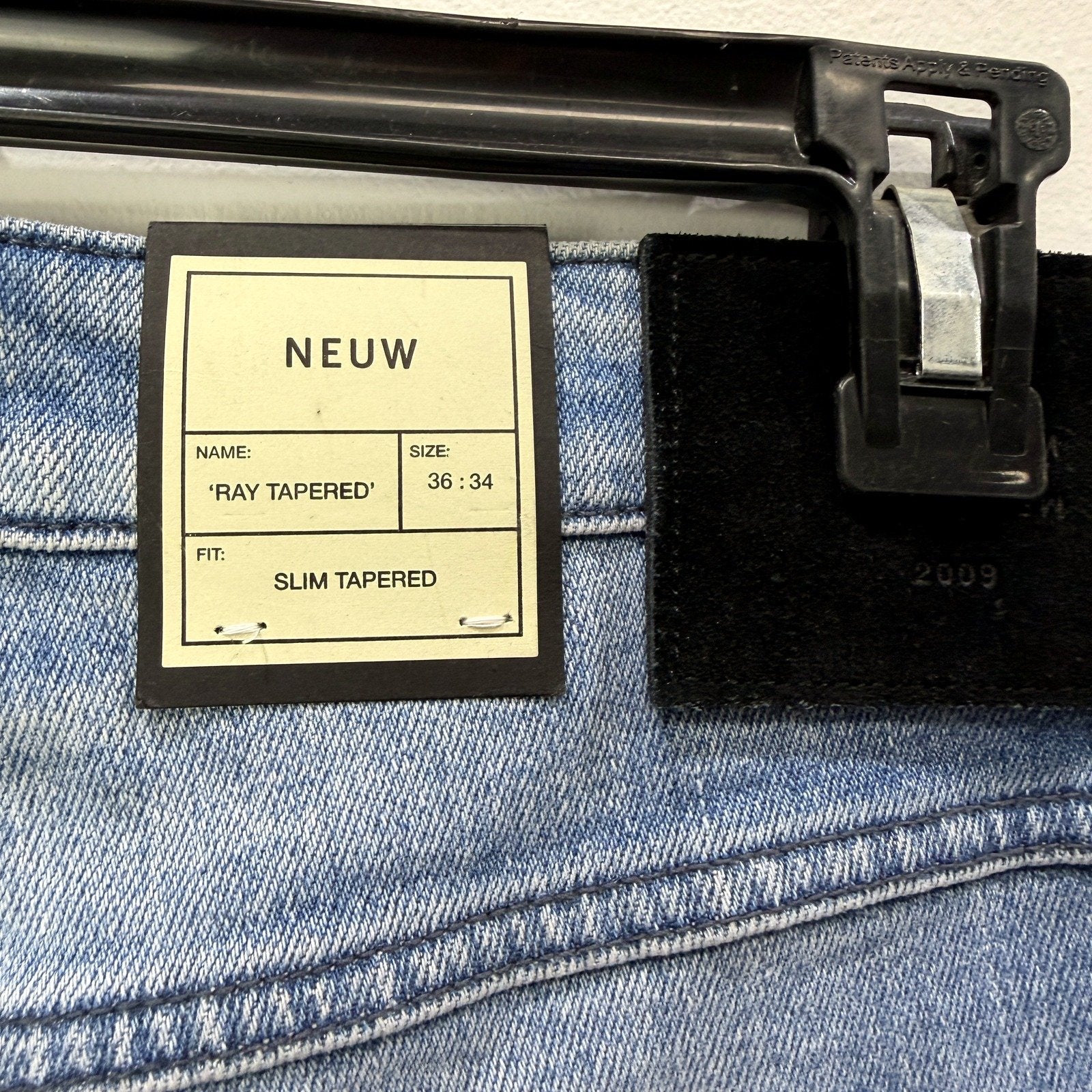 Neuw Mens Ray Tapered Supersonic Slim Fit Light Blue Jeans Size 36:34 NEW - Image 4