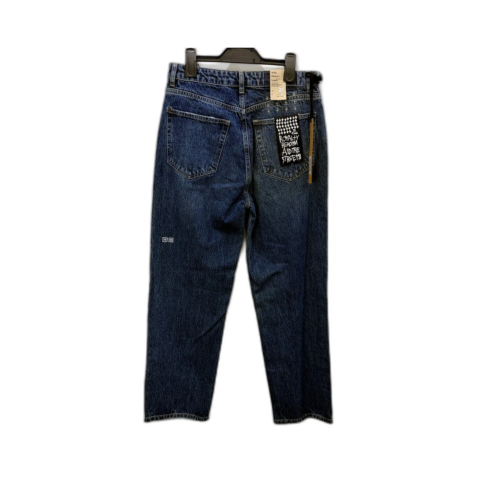 Ksubi Womens Brooklyn Jean Runaway Dark Blue Denim Regular Jeans Size 29 NEW - Image 2