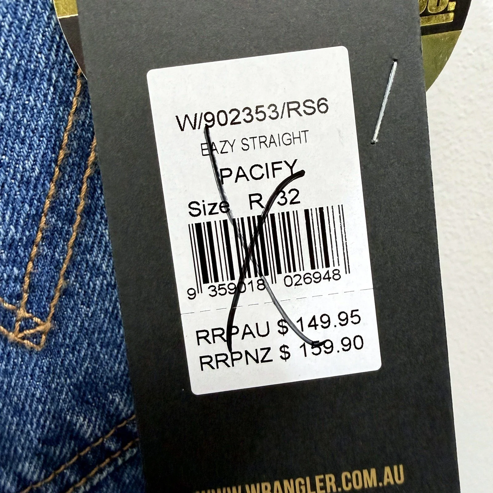 Wrangler Womens Straight Leg Blue Denim Jeans for Size 32 NEW - Image 3