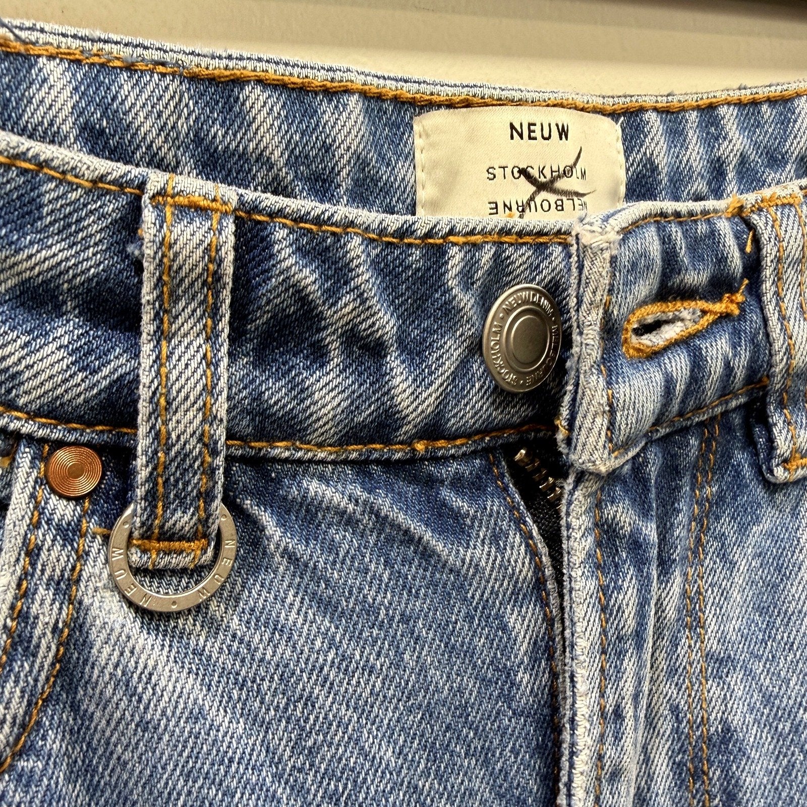 Neuw Womens Straight Leg Jeans Recycled Cotton High Waisted Blue Size 26 NEW - Image 4
