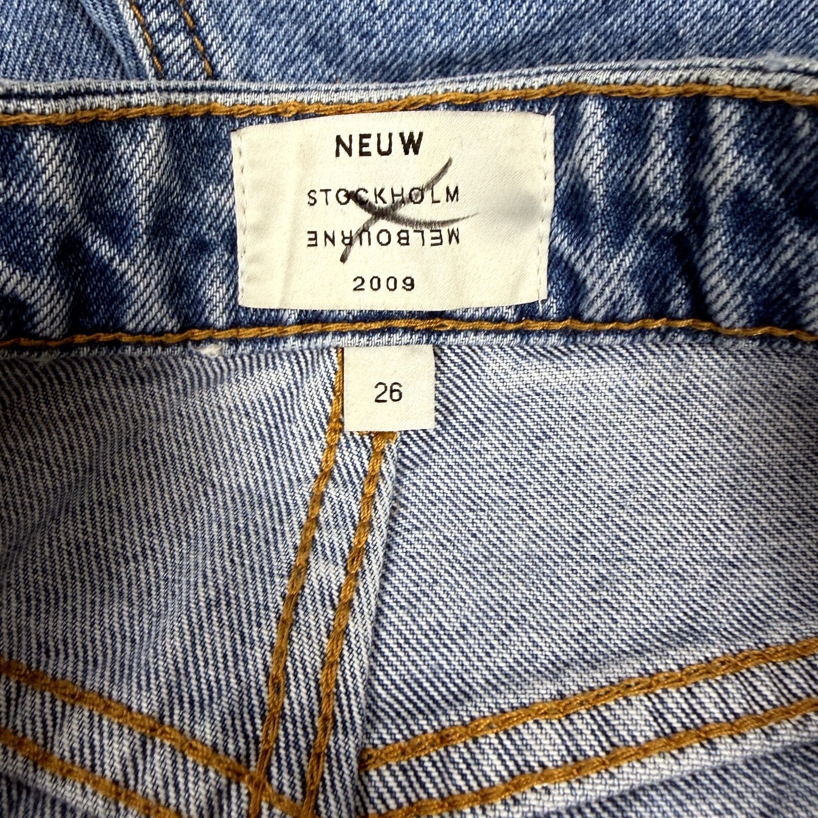 Neuw Womens Straight Leg Jeans Recycled Cotton High Waisted Blue Size 26 NEW - Image 6